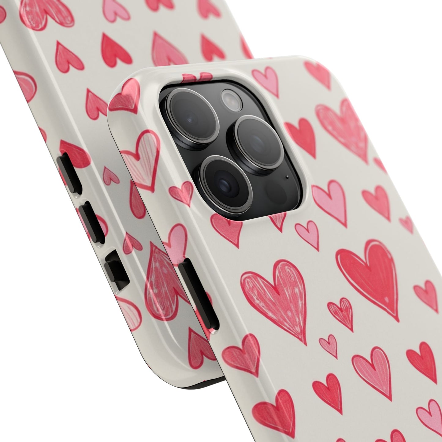 Heart Pattern Tough Phone Case - Cute and Stylish Protection