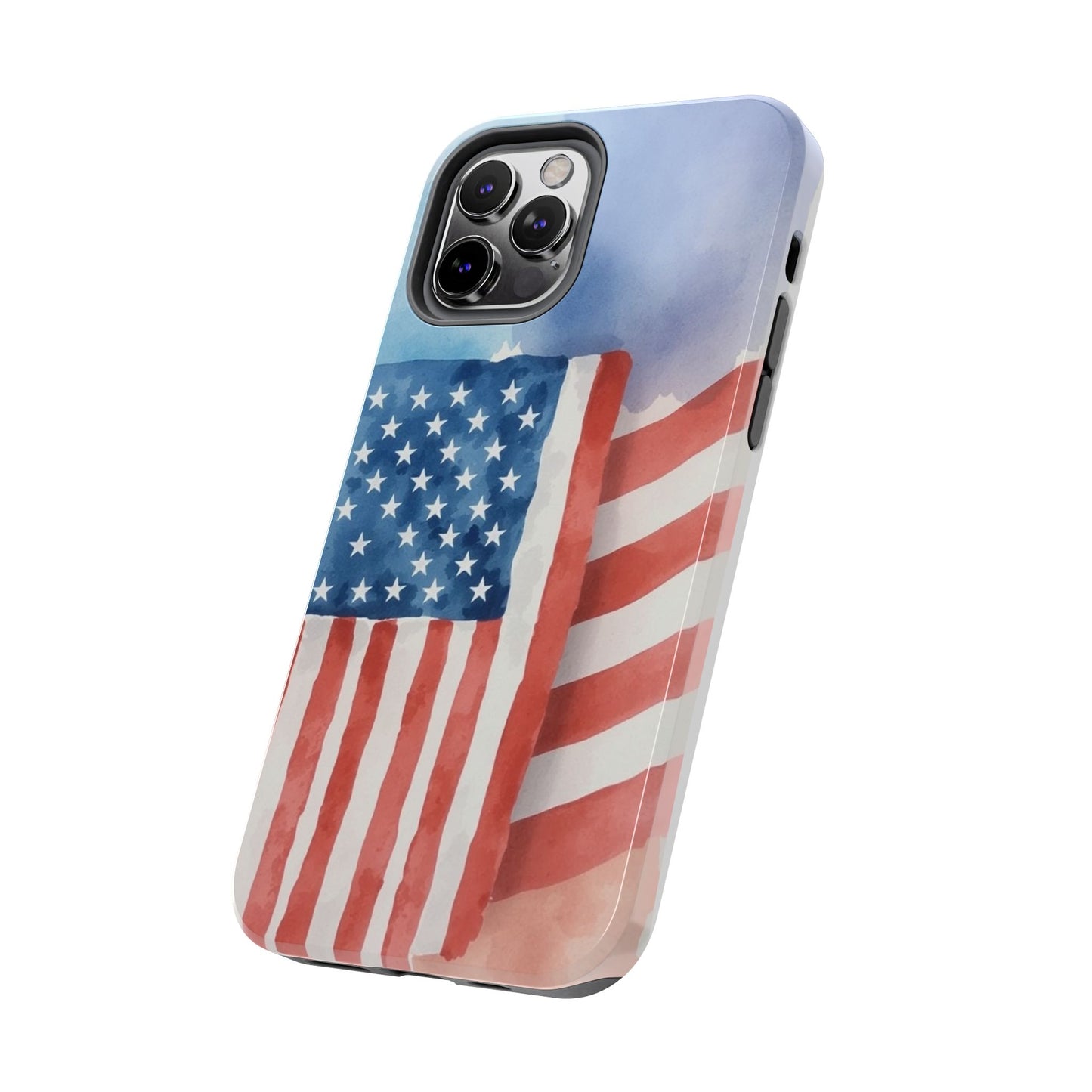 Abstract Watercolor American Flag Design - Tough Phone Case - for iPhone