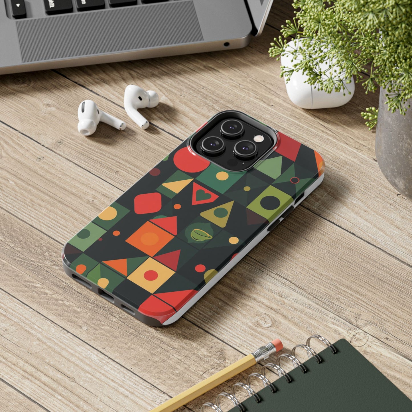 Vibrant Geometric Tough Phone Cases – Stylish Protection for Trendsetters - for iPhone