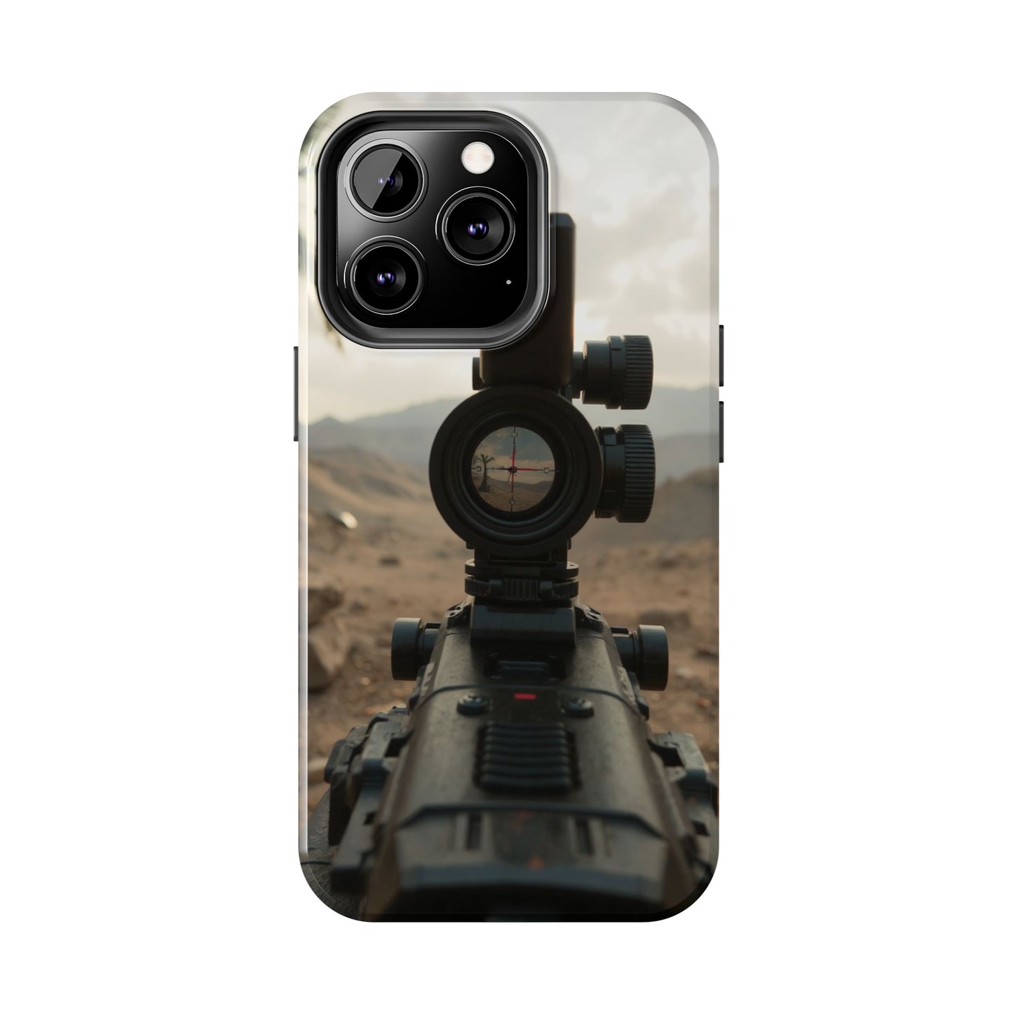 Tough Phone Case with Sniper Scope Design - Durable & Stylish Protection for Outdoors Enthusiasts