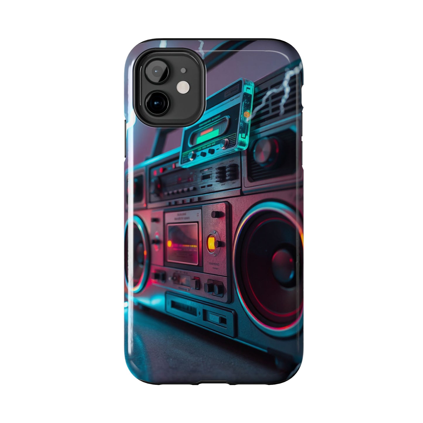 Retro Boombox Tough Phone Case – Vibrant Protection for Music Lovers