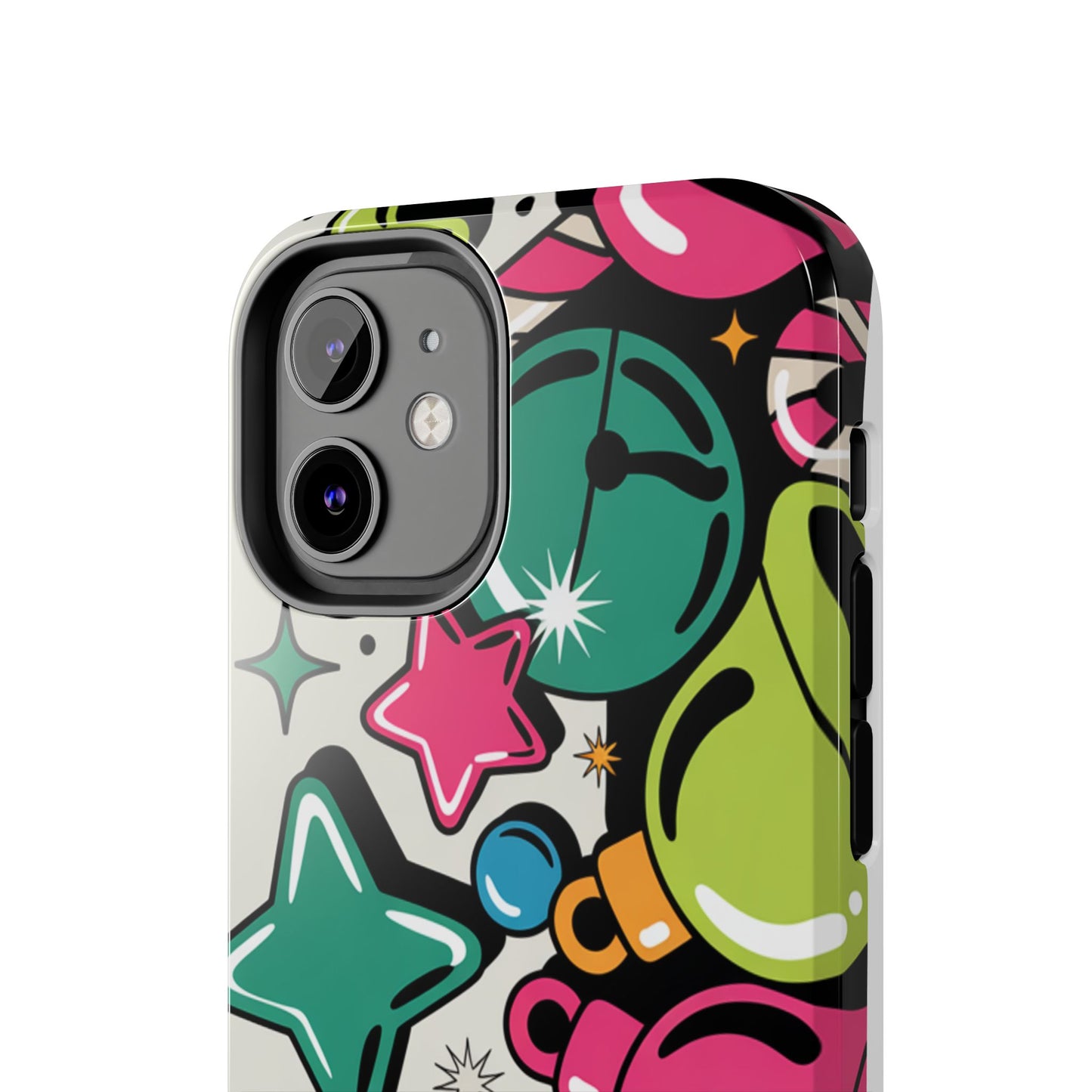 Retro 90's Colorful Bell Pattern Tough Phone Case for iPhones