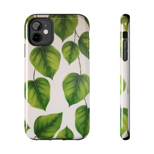 Tough Phone Cases with Green Leaf Design | Eco-Friendly Protection for Nature Lovers