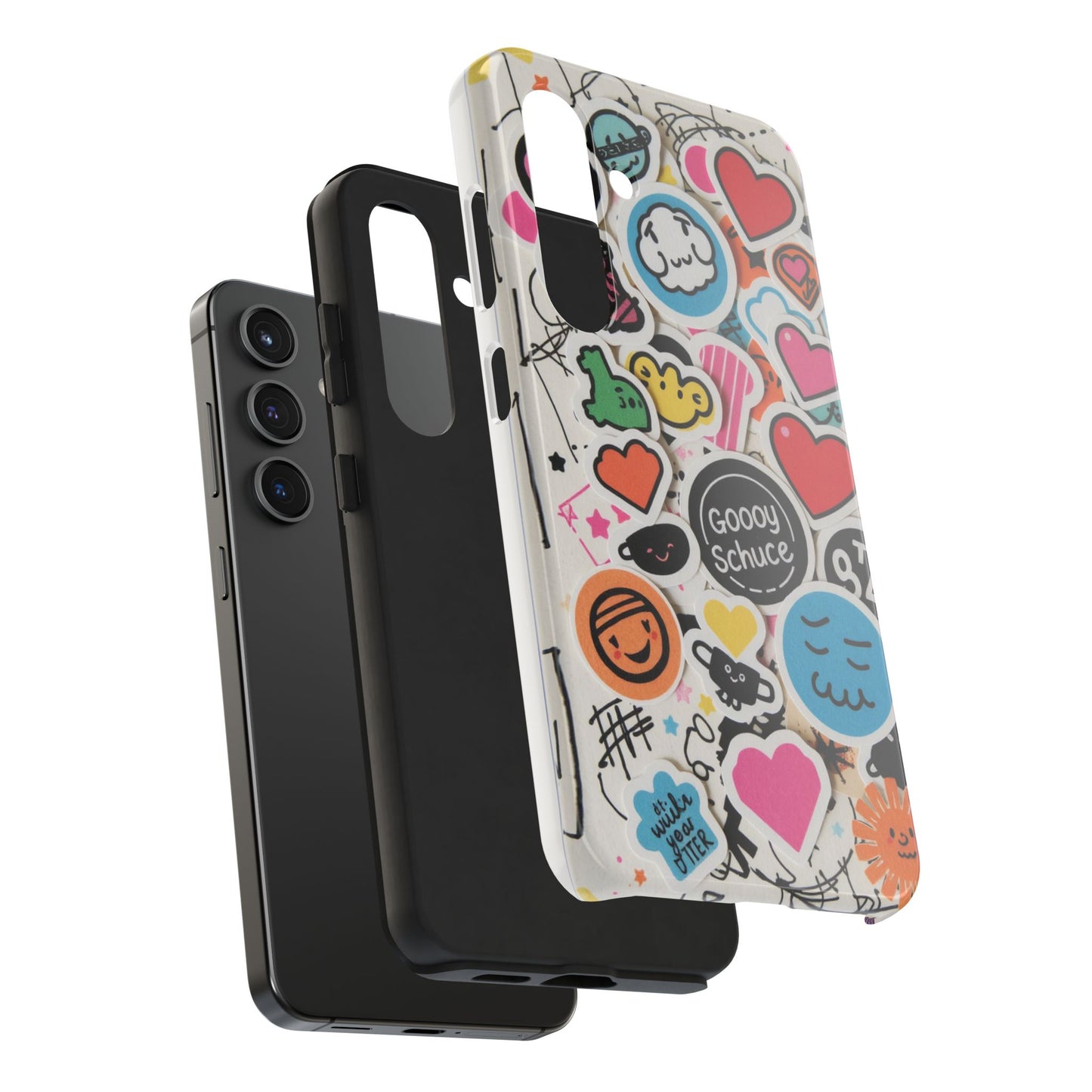 Colorful Stickers Phone Case - Fun & Trendy Tough Phone Cases