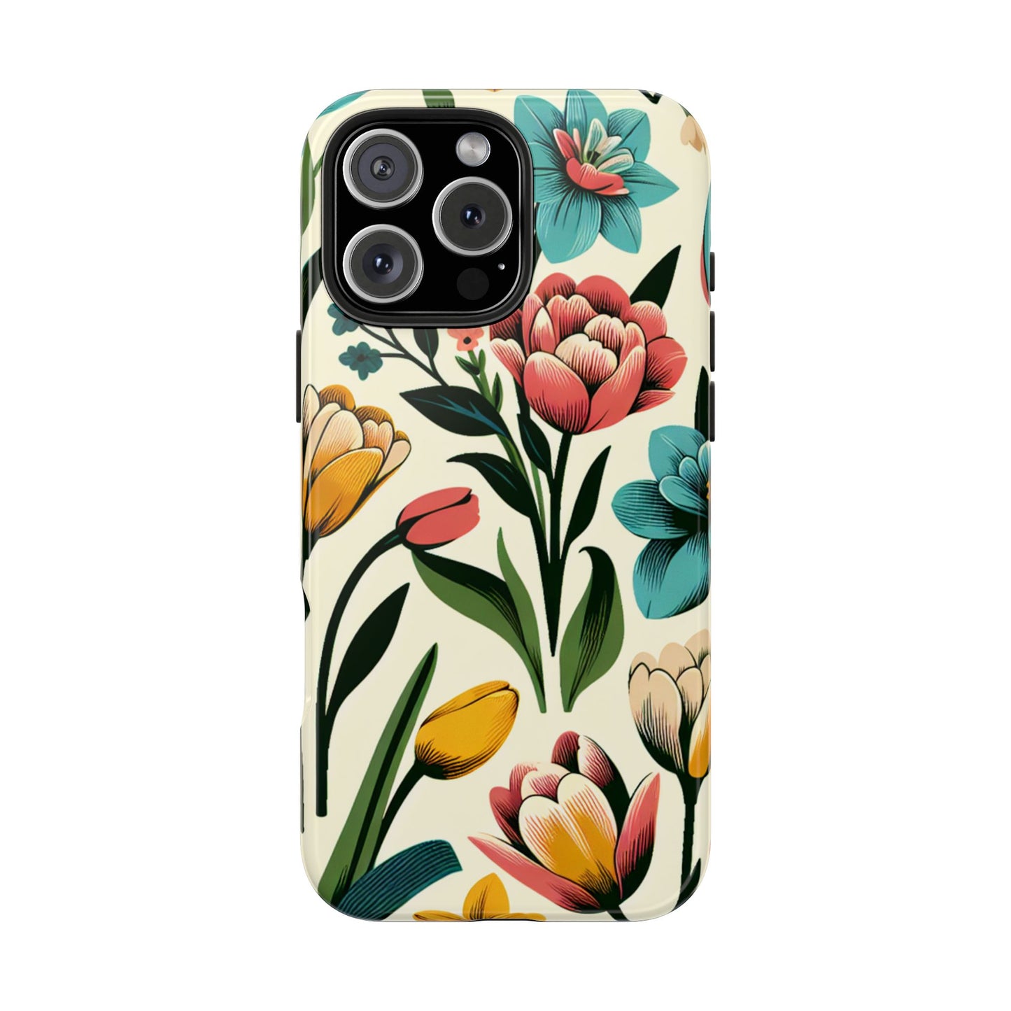Floral Tough Phone Case - Vibrant Flower Design for Stylish Protection - for iPhone