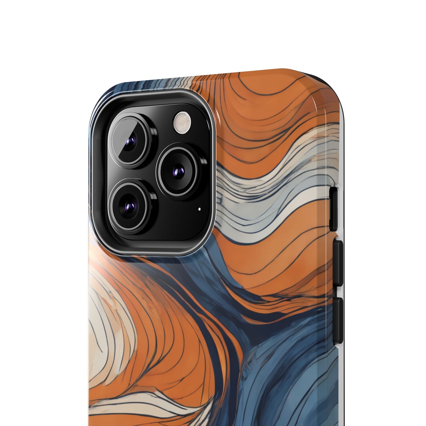 Artistic Tough Phone Case - Vibrant Abstract  Waves Design - for iPhone