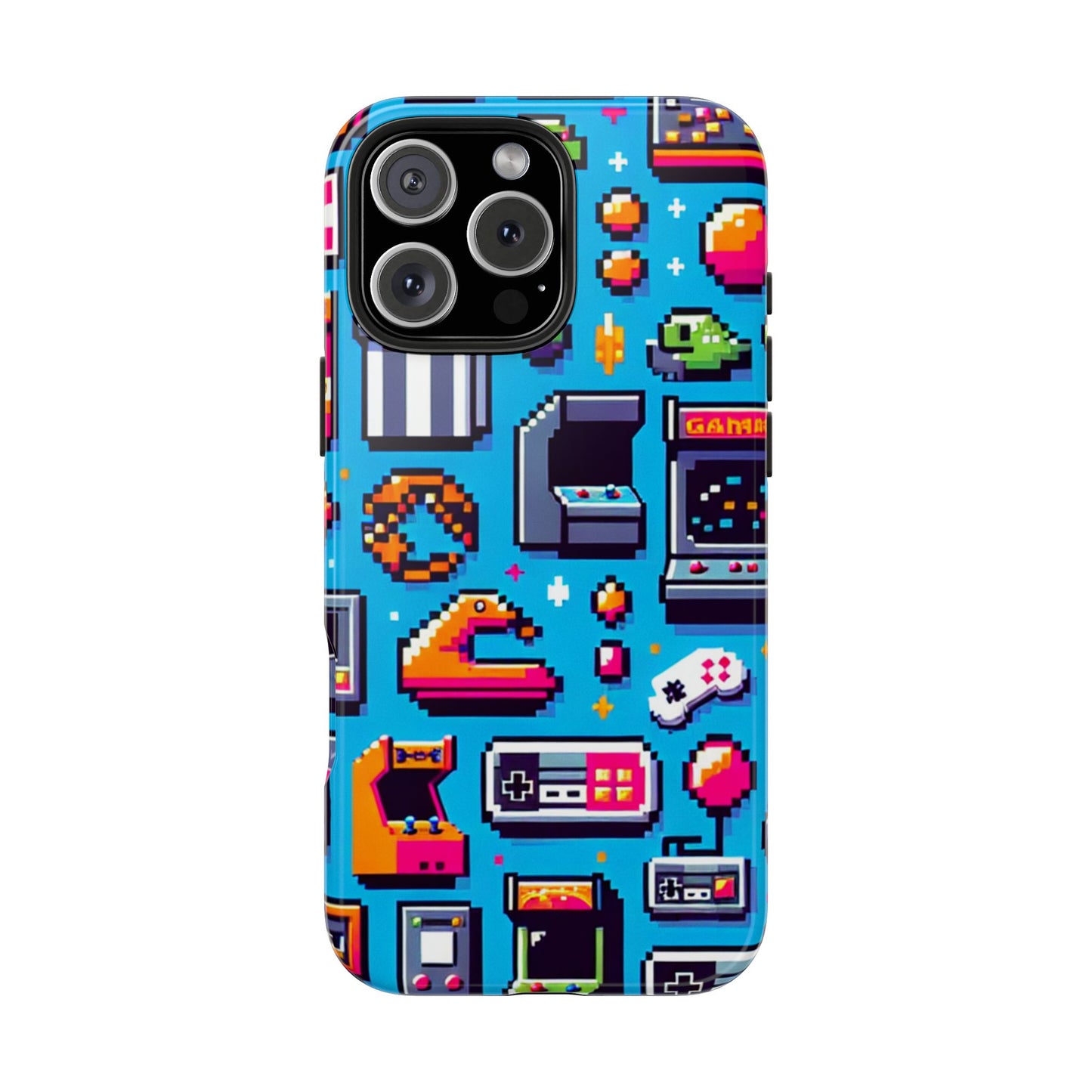 Retro Gaming Tough Phone Case - Pixel Art Design for Gamers - for iPhone