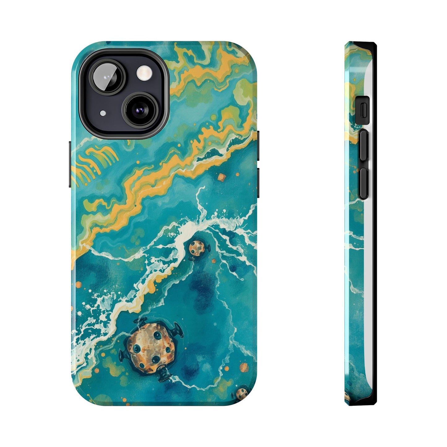 Ocean Wave Tough Phone Case – Durable Protection with Abstract Art Design