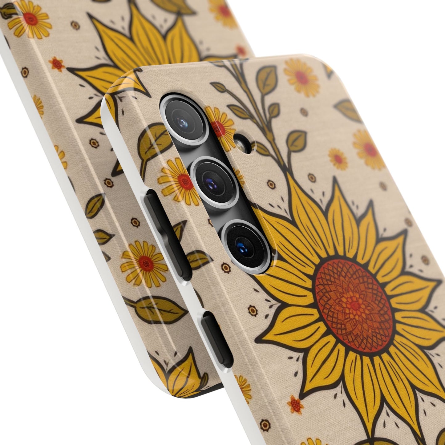 Bright Sunflower Origins Tough Phone Case - Floral Design for Nature Lovers - for iPhone