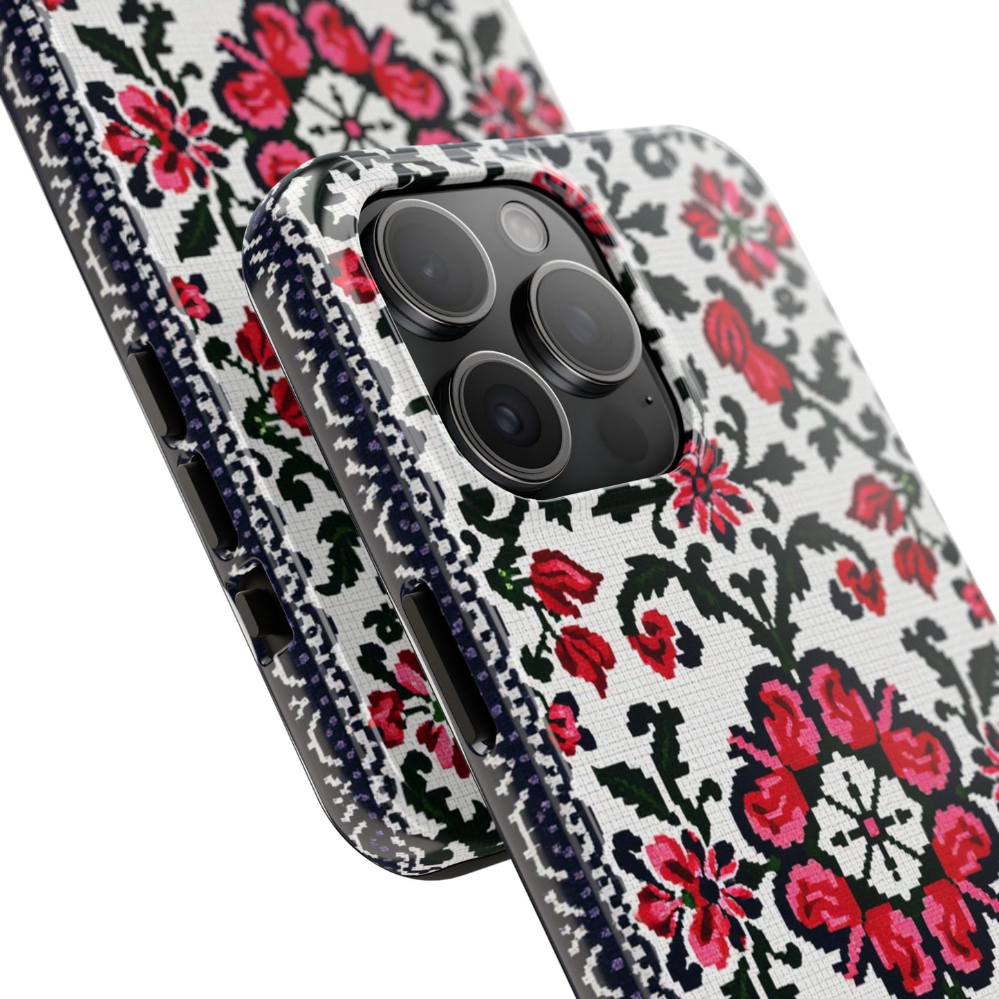 Traditional Knit Floral Design | Tough Phone Case - Durable Protection for iPhone