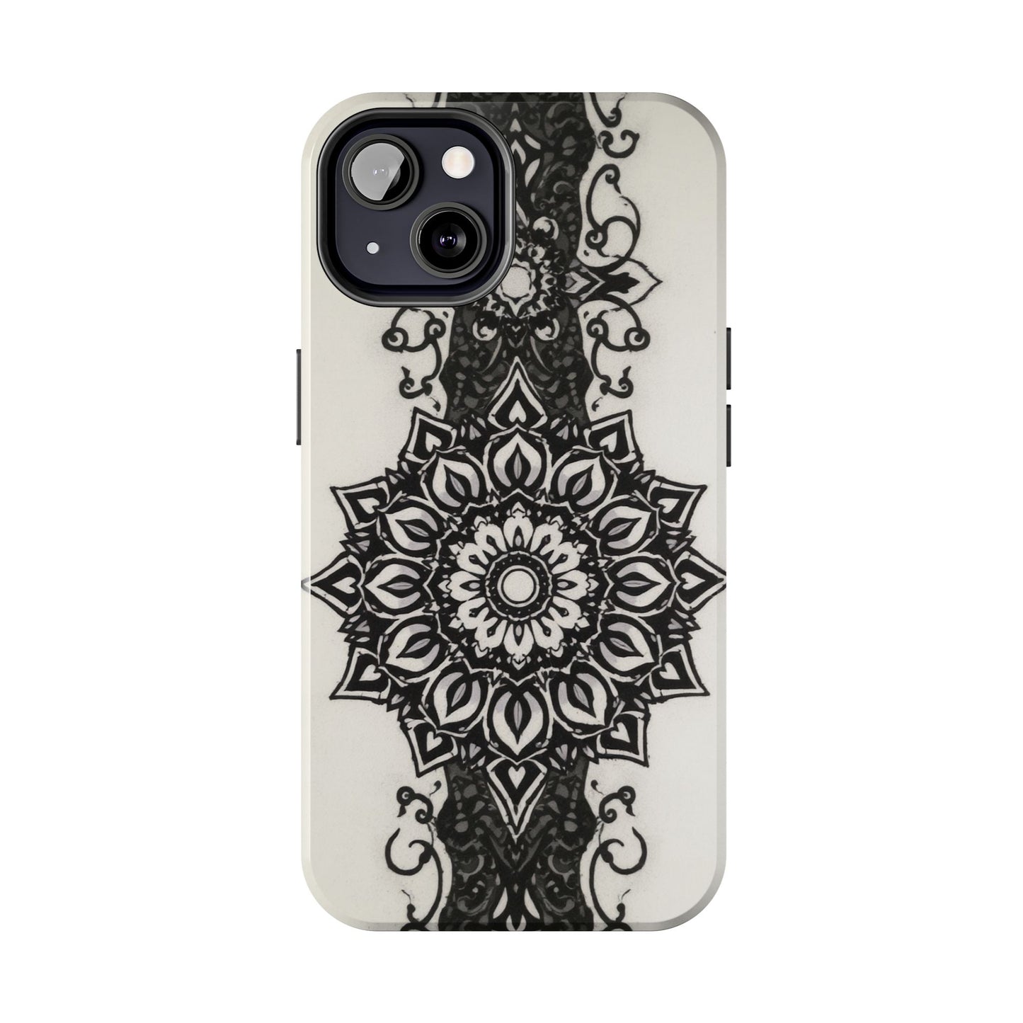 Stylish Tough Phone Cases with Dark Mandala Design - Durable and Unique Protection - for iPhone