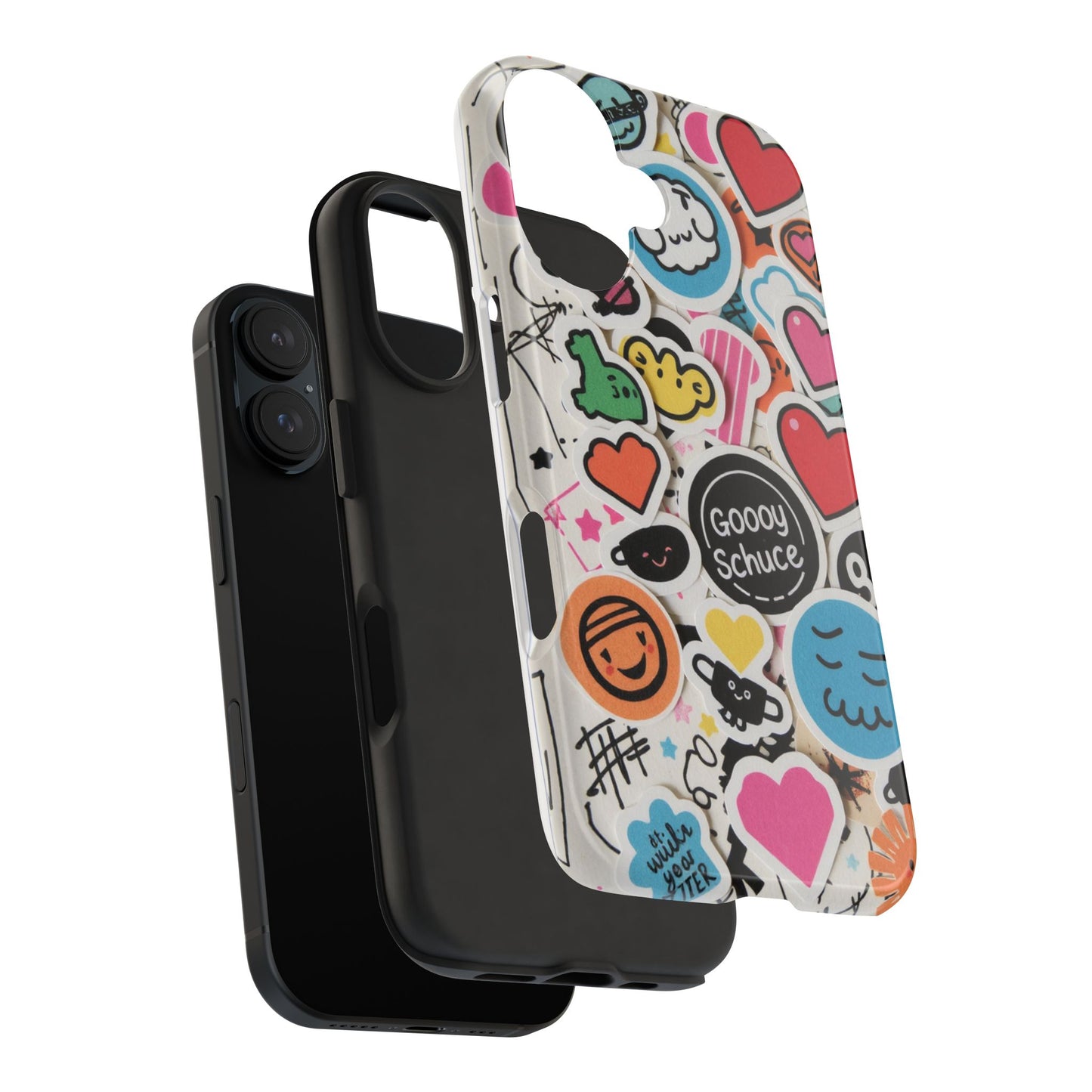 Colorful Stickers Phone Case - Fun & Trendy Tough Phone Cases