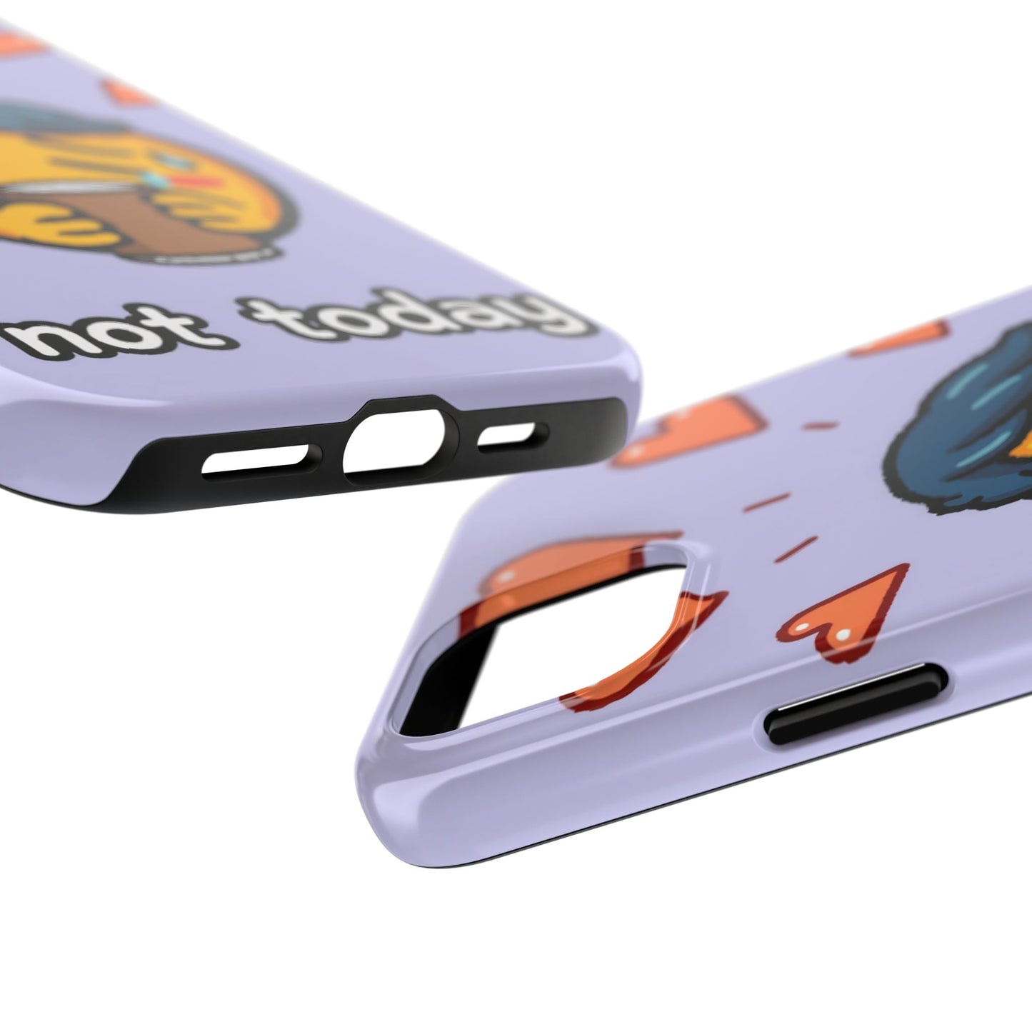 Cute Tough Phone Case - 'Not Today' Emoji Design