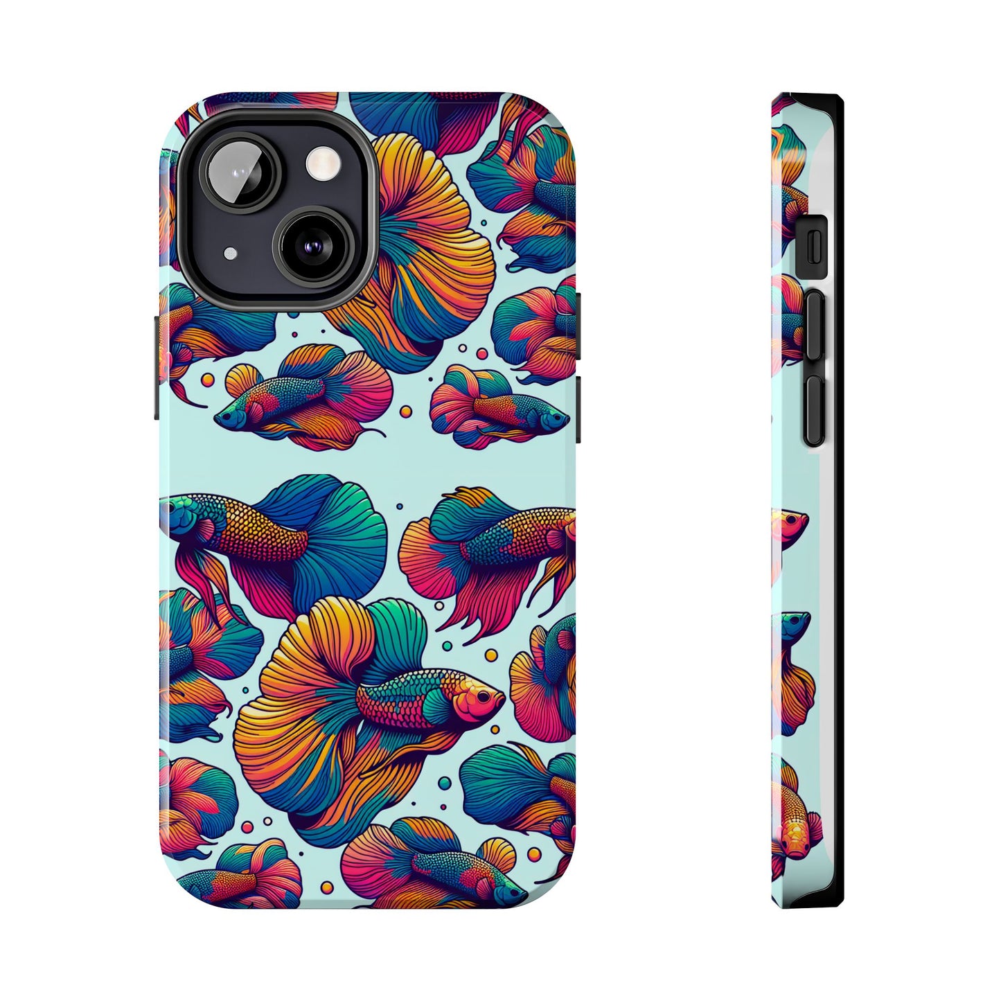 Colorful Fish Pattern Tough Phone Case - Aquatic Lovers - for iPhone