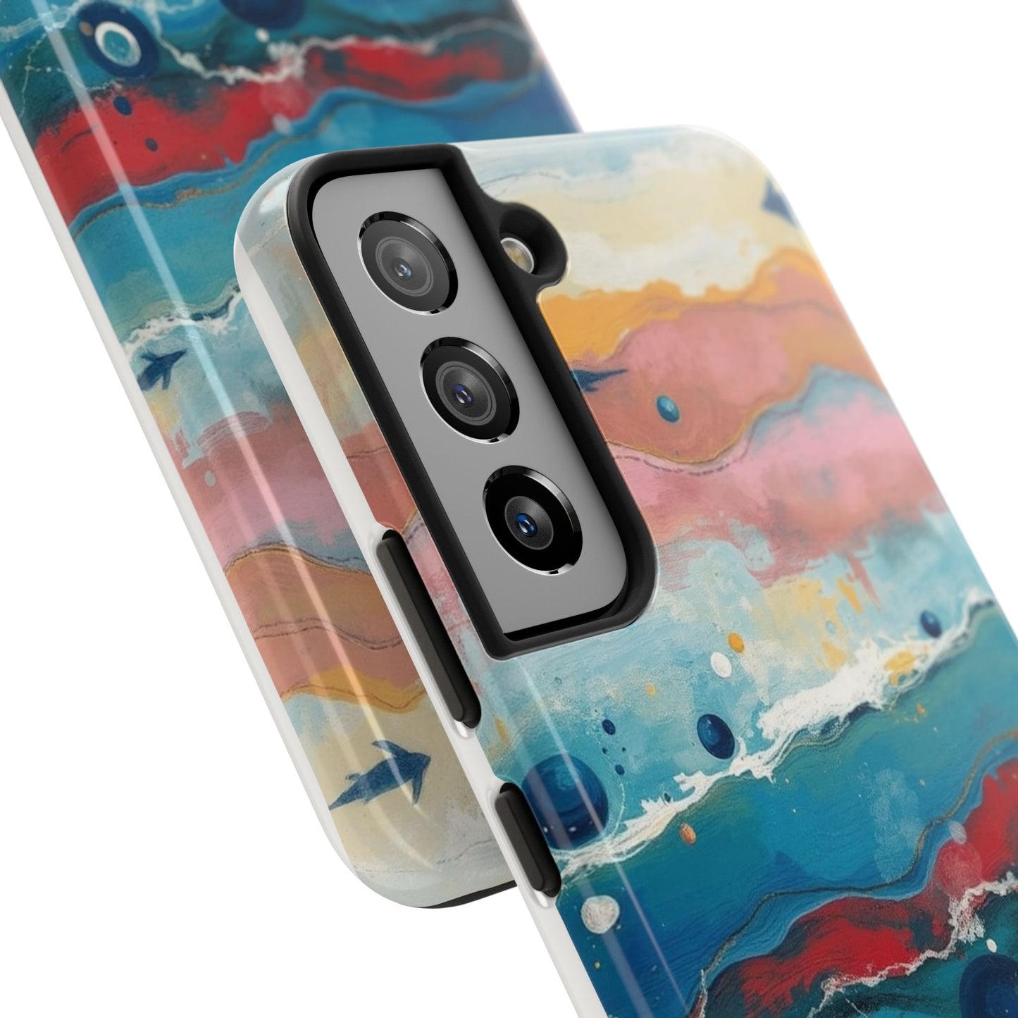 Artistic Tough Phone Case - Vibrant Waves Design for Unique Style