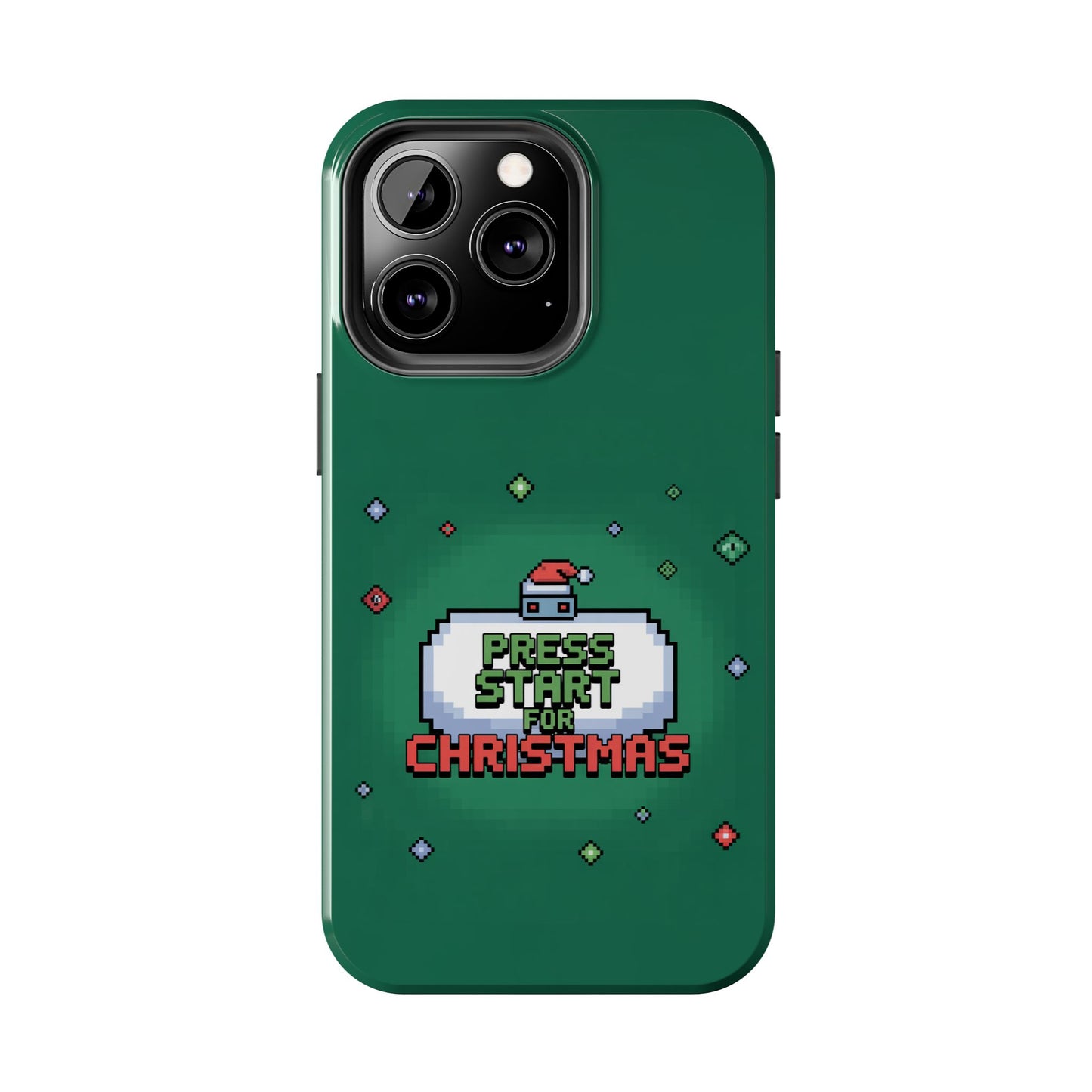 Christmas Pixel Gaming Phone Case - Press Start for Christmas Design