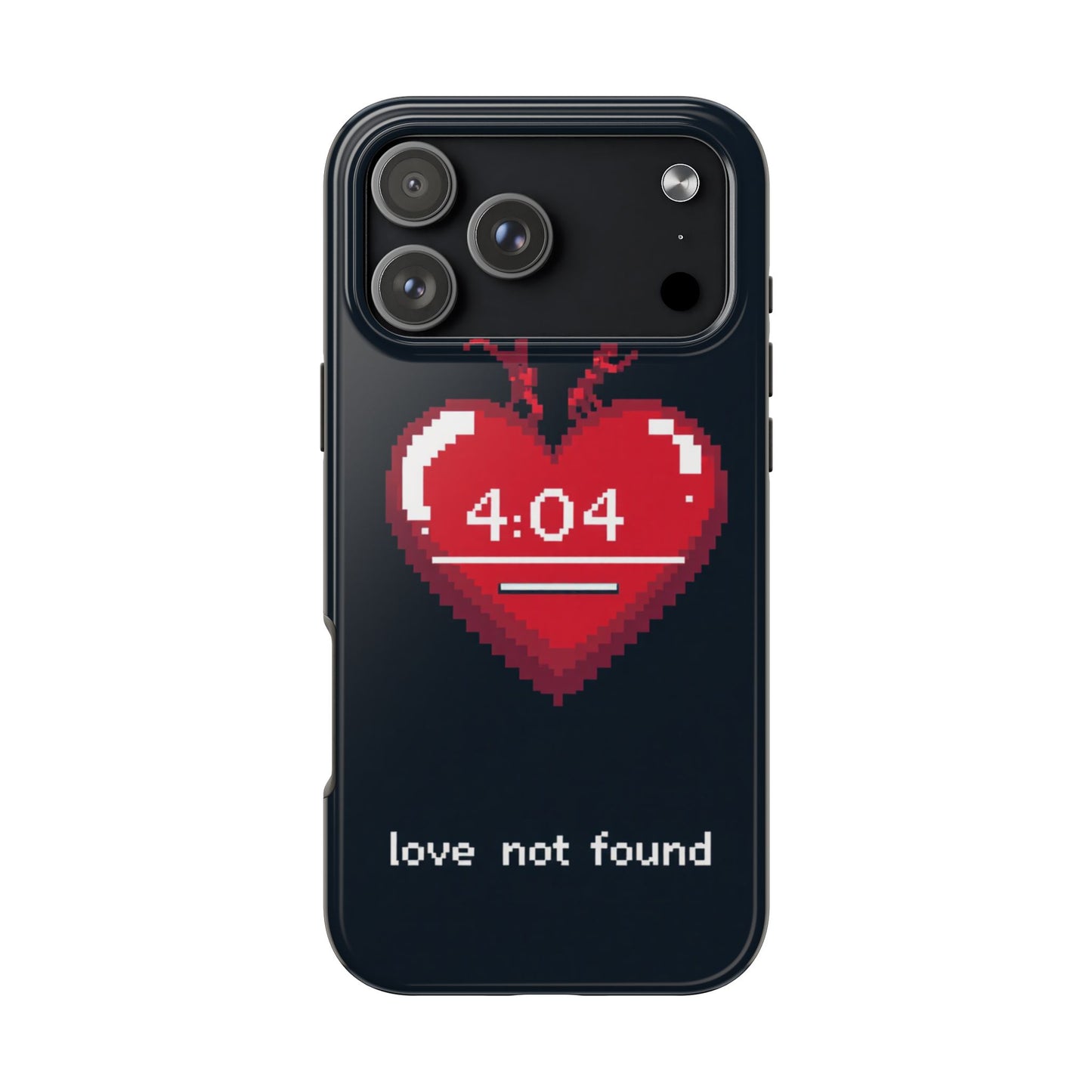 Vintage Pixel Heart Tough Phone Case - "404 Love Not Found" Design