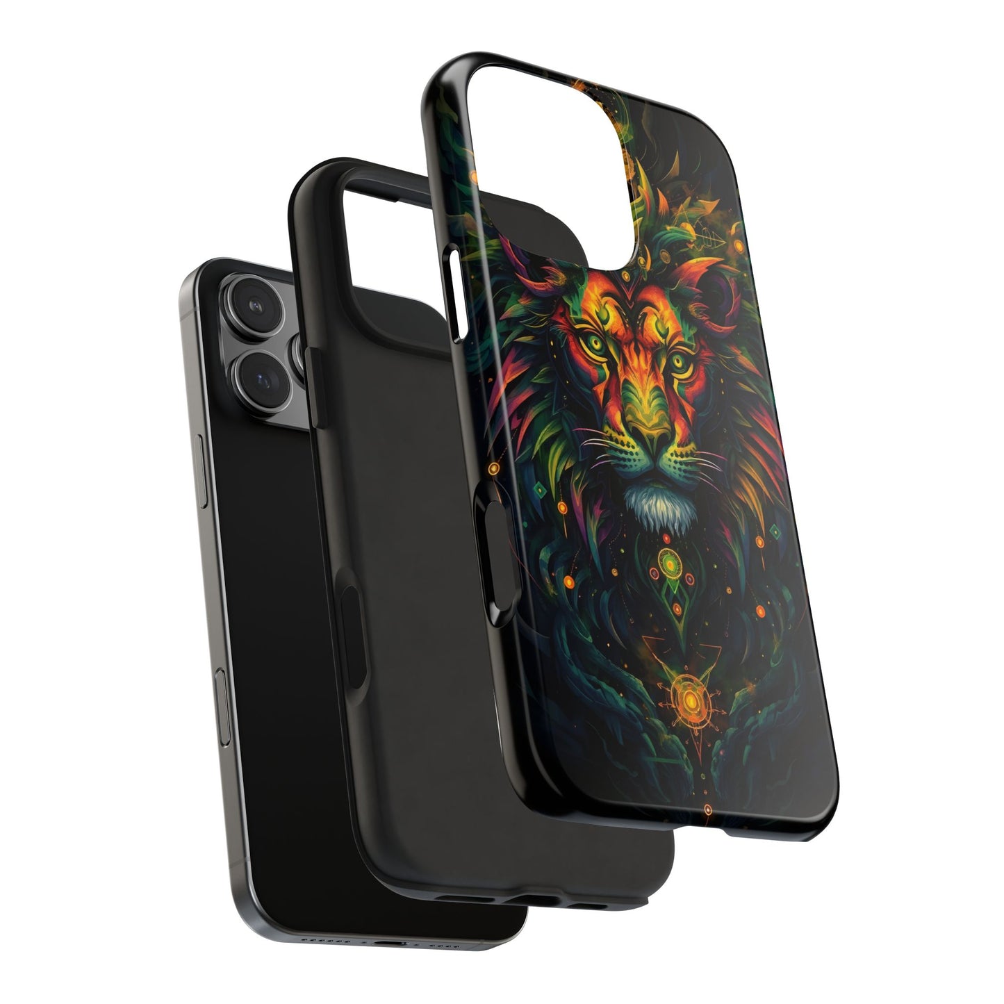 Vibrant Mystical Lion Art Tough Phone Case - Bold Protector for Animal Lovers - for iPhone