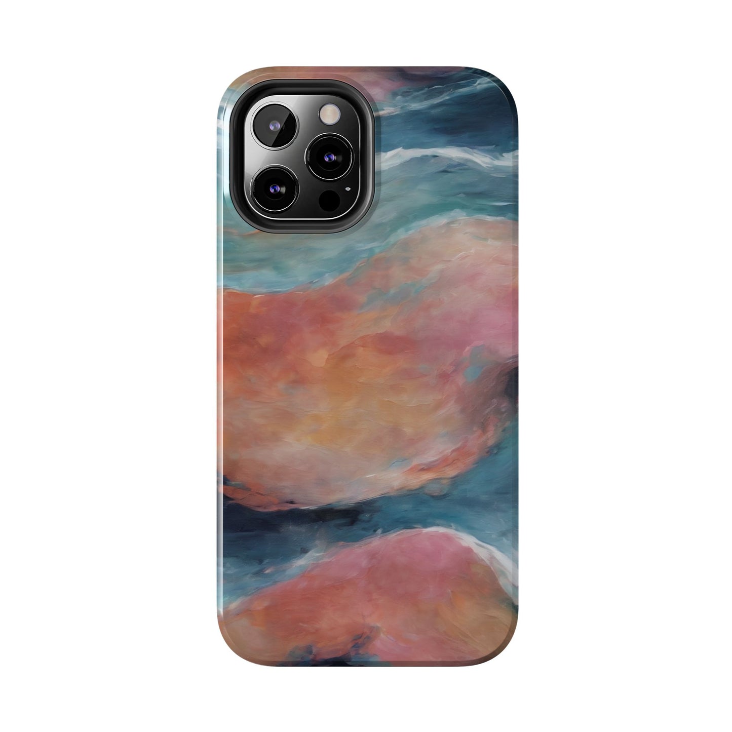 Artistic Painted Sea Tough Phone Case - Abstract Waves Design - for iPhone