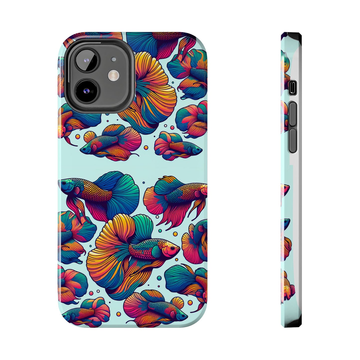 Colorful Fish Pattern Tough Phone Case - Aquatic Lovers - for iPhone