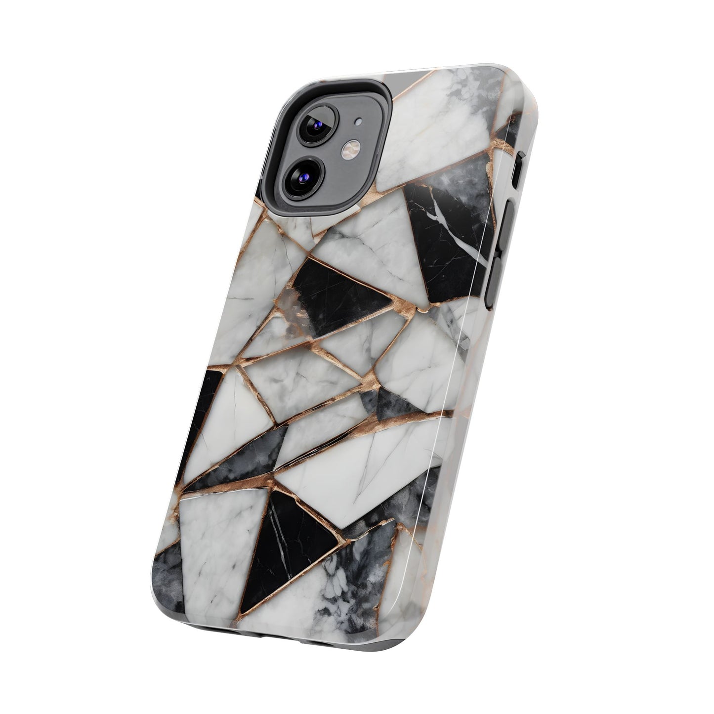 Elegant Marble Tough Phone Case - Stylish Protection for iPhone
