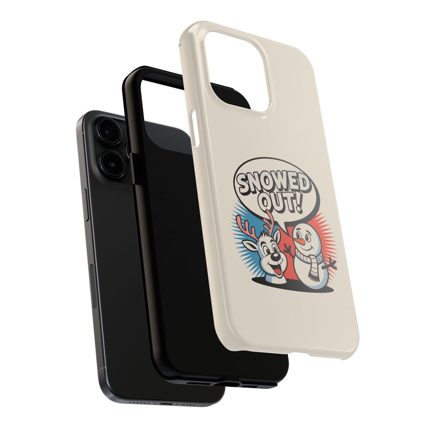 Snowman & Reindeer Tough Phone Case - Snowed Out Holiday Design