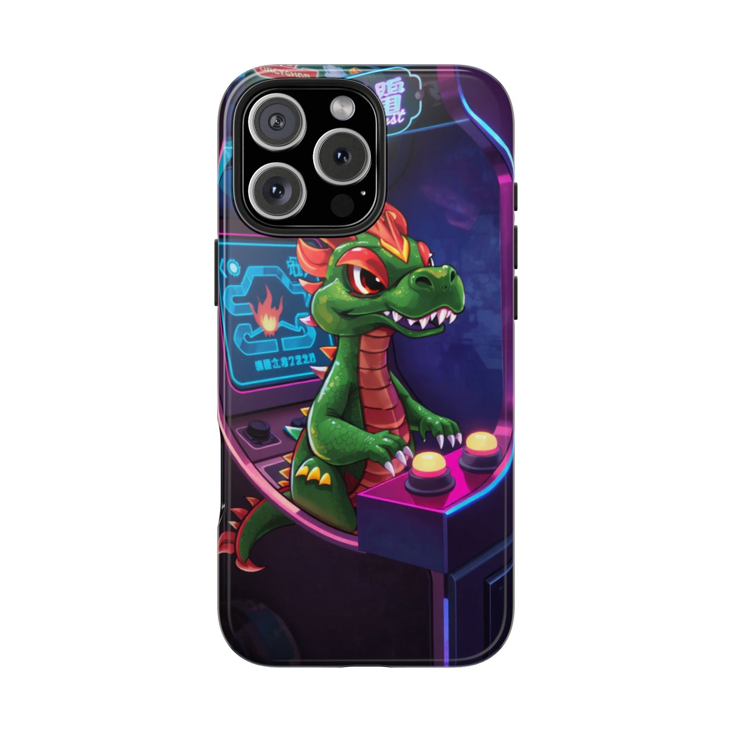 Retro Gamer Tough Phone Case with Dragon Design