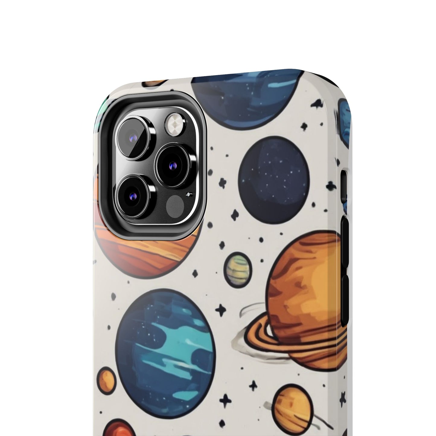 Cosmic Galaxy Tough Phone Case - Planetary Cartoon Design - for iPhone