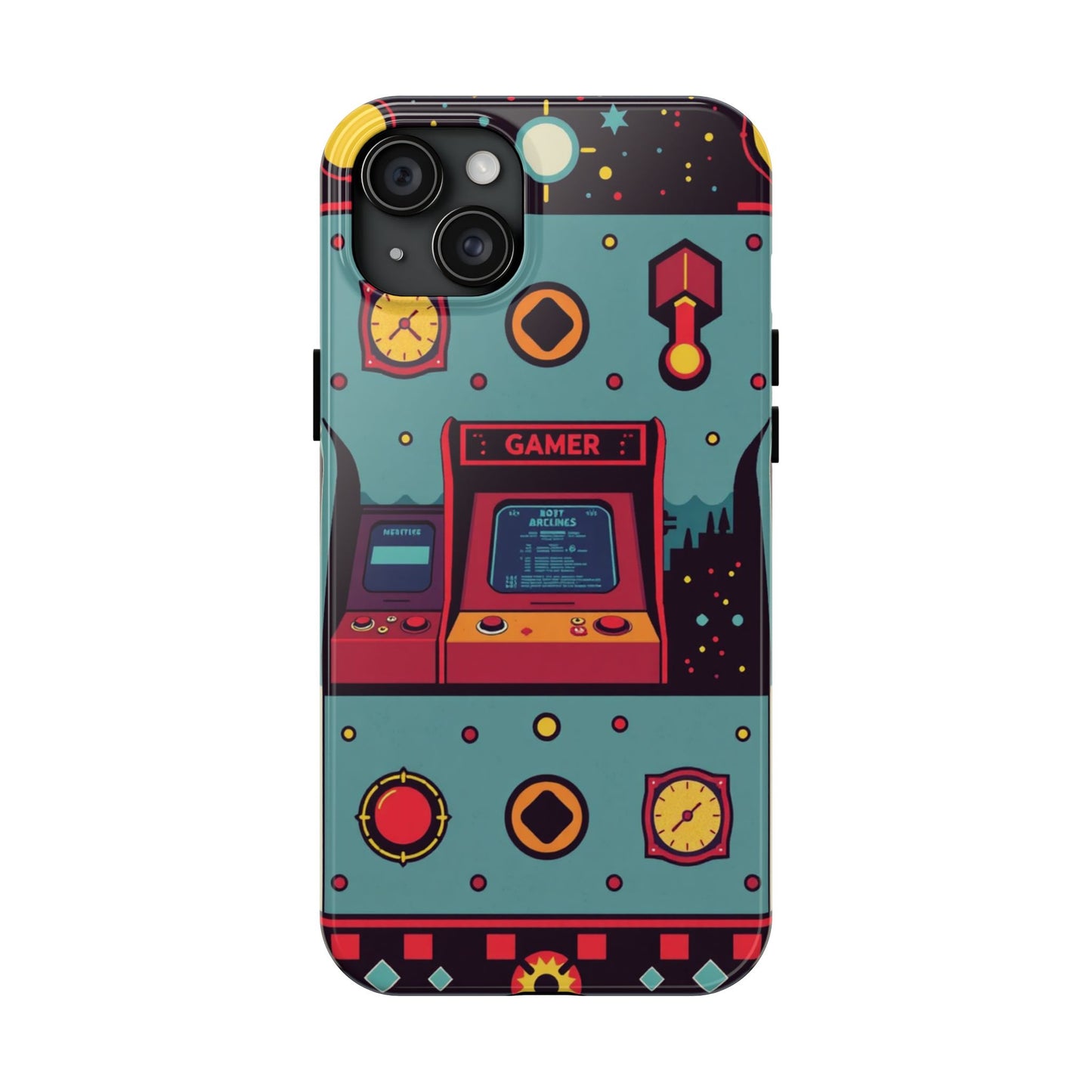 Retro Gamer Tough Phone Case - Vibrant Arcade Design for Gaming Enthusiasts - for iPhone