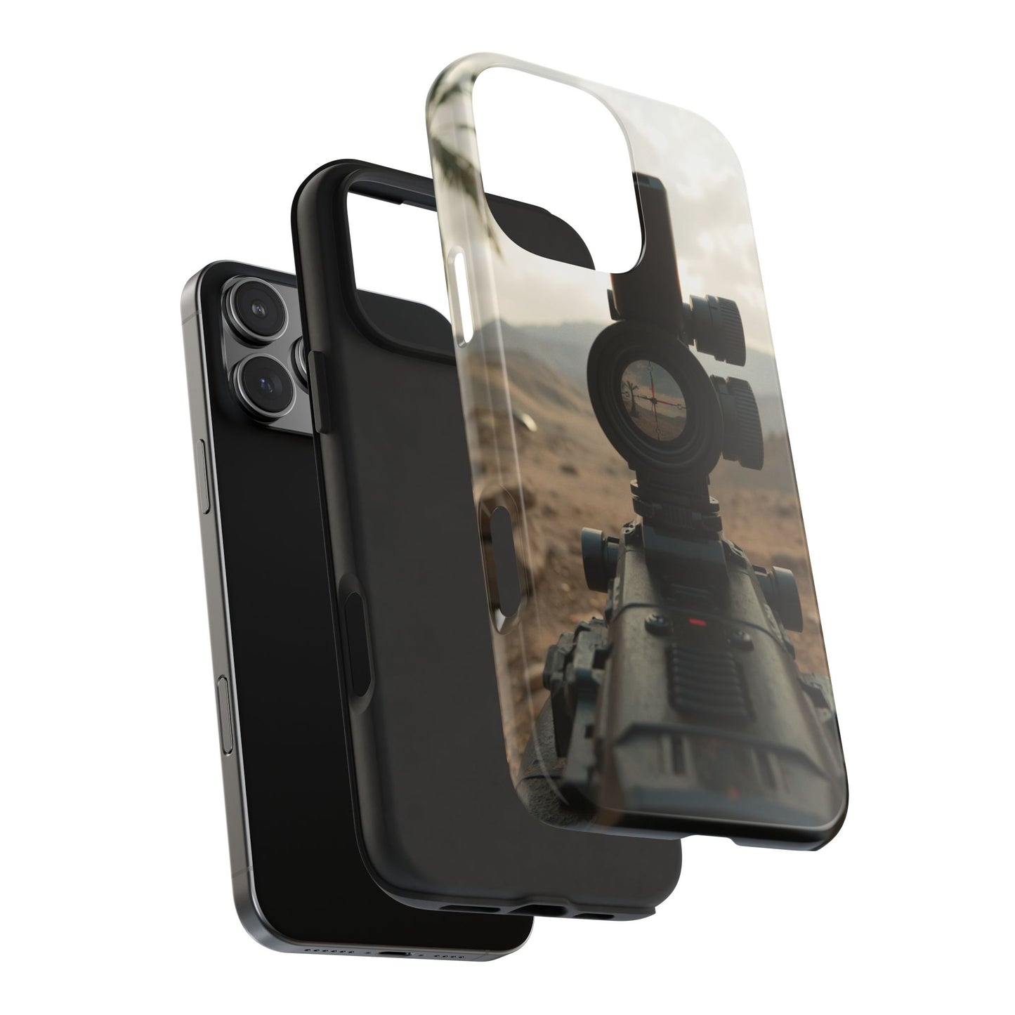 Tough Phone Case with Sniper Scope Design - Durable & Stylish Protection for Outdoors Enthusiasts