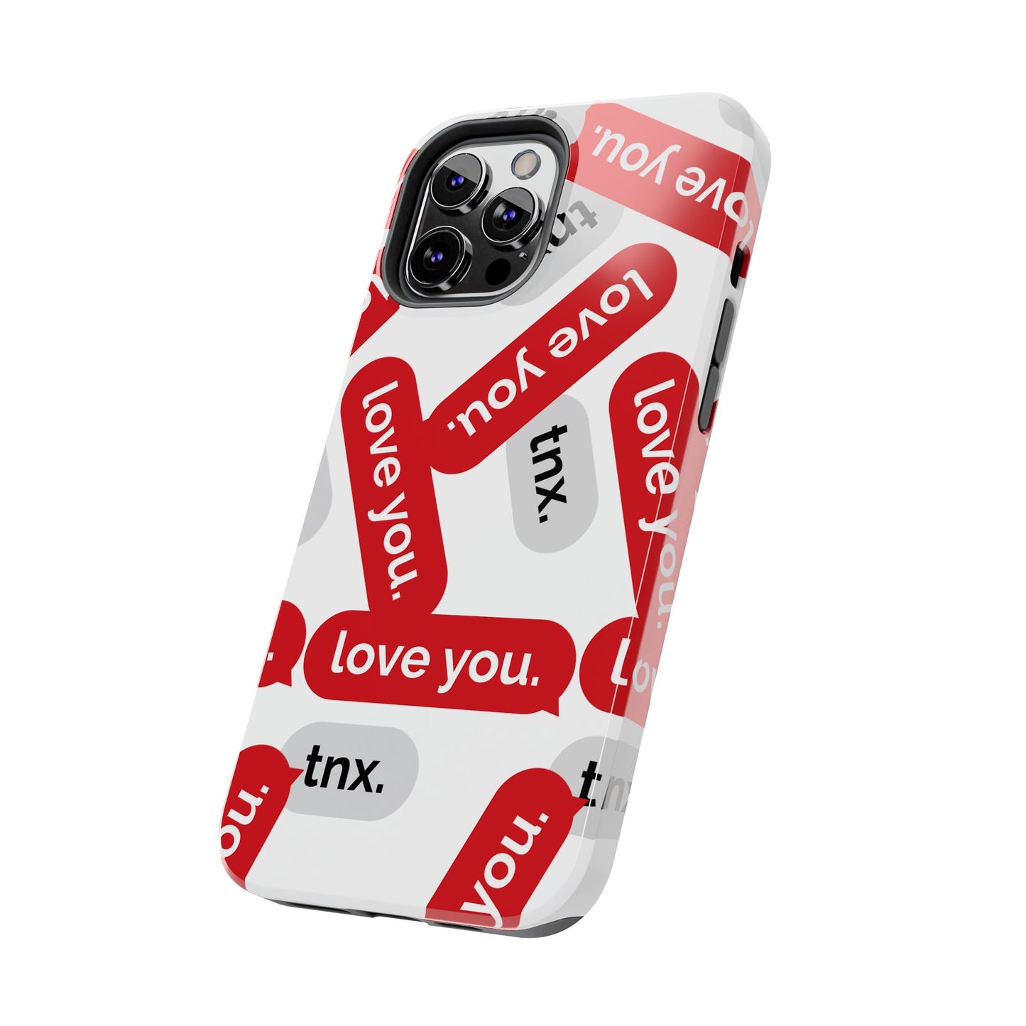 Love You&Tnx Tough Phone Case - Stylish and Protective for iPhone
