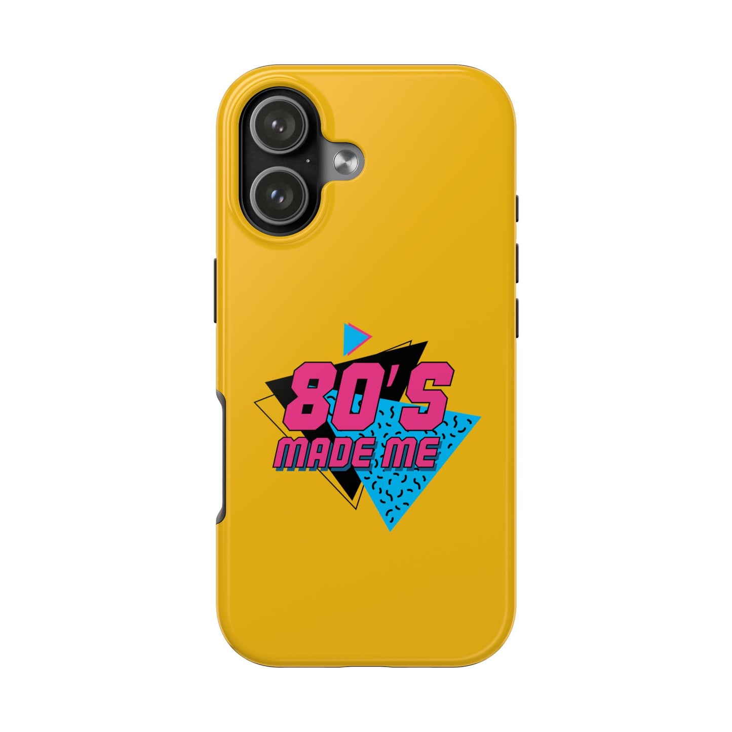 80's Made Me Tough Phone Case - Retro Yellow Silicone Cover - for iPhone
