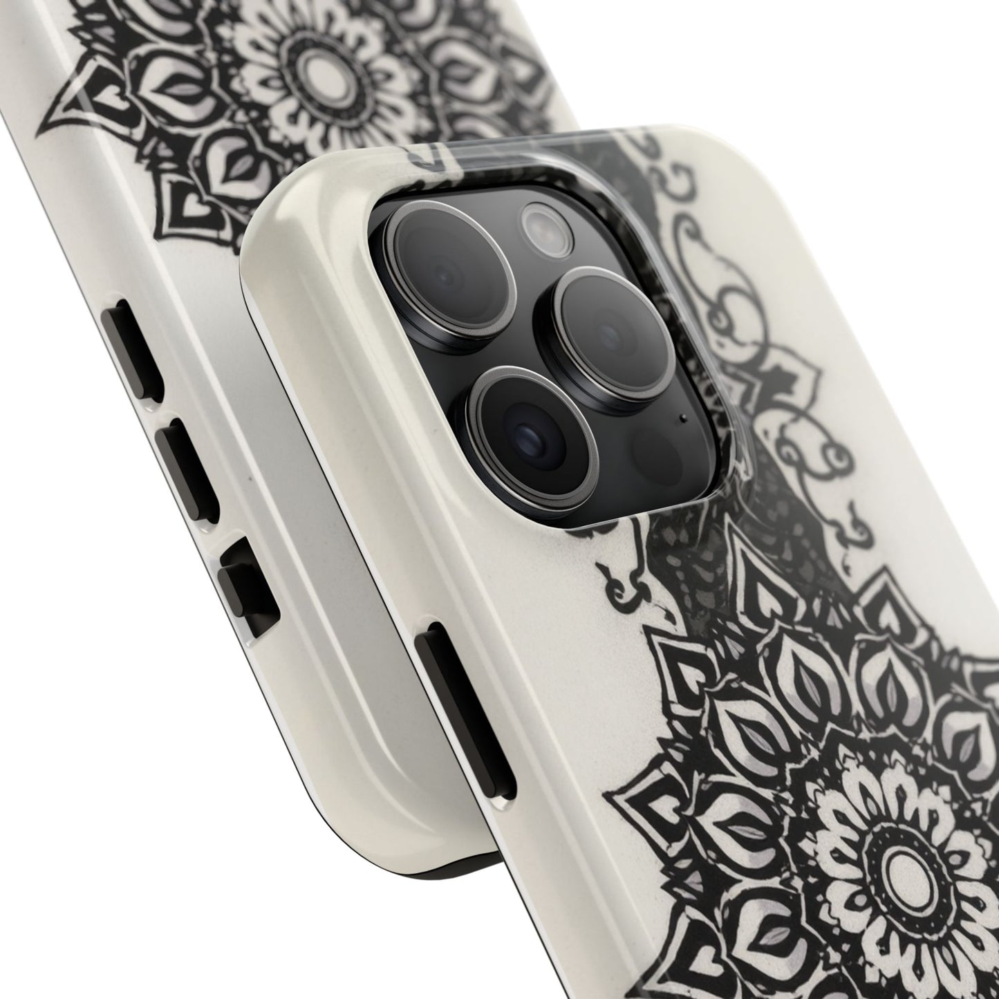 Stylish Tough Phone Cases with Dark Mandala Design - Durable and Unique Protection - for iPhone