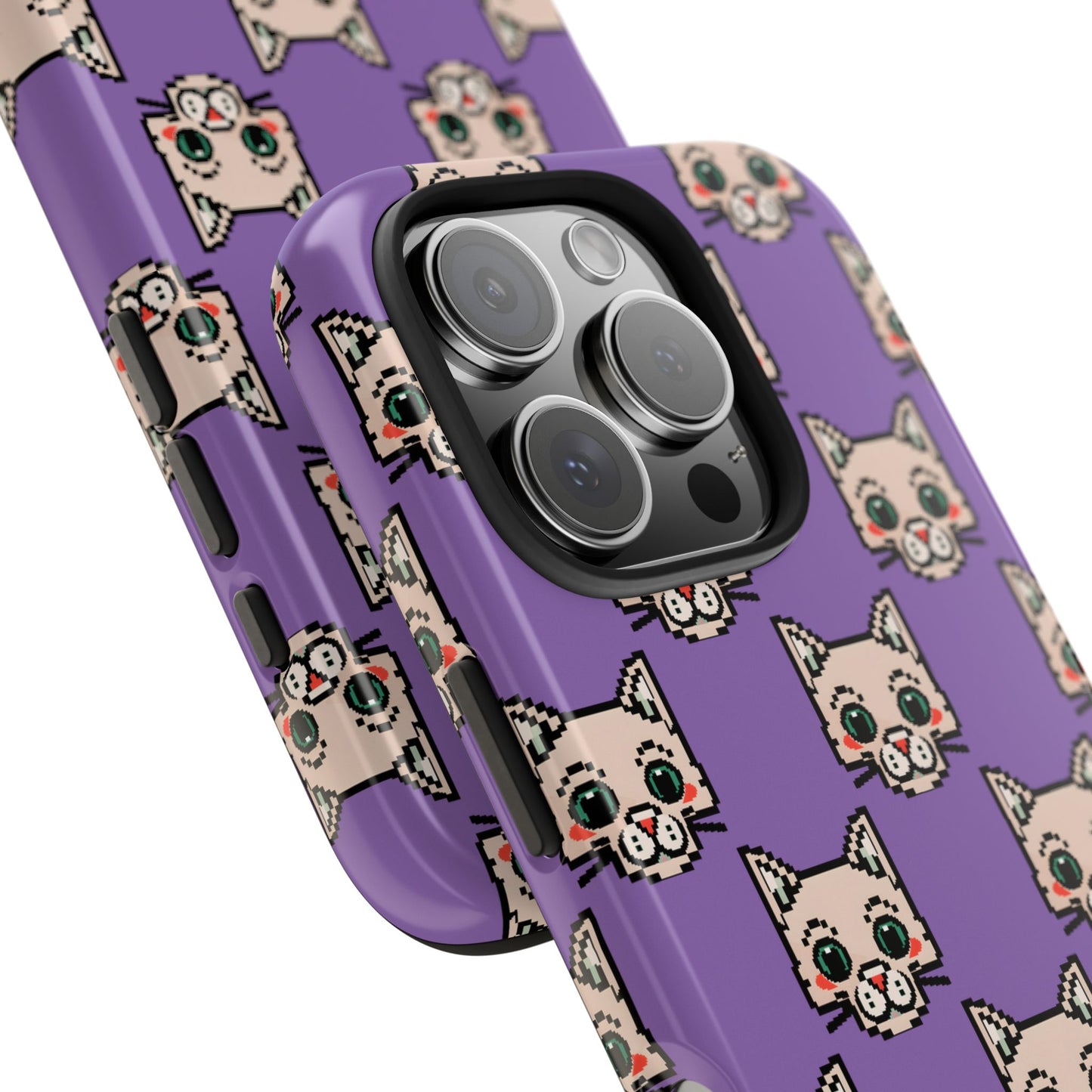 Cute Pixel Cat Tough Phone Case – Fun and Durable Protection for Cat Lovers - for iPhone