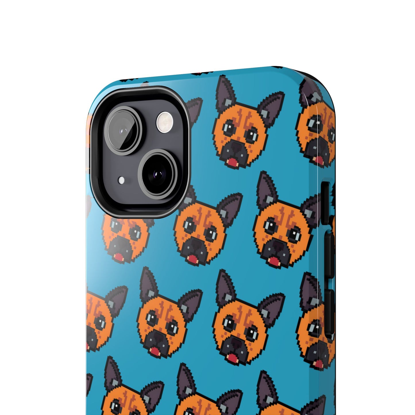 Cute Orange Dog Pixel Art Pattern Tough Phone Case - Fun & Durable Protection - for iPhone