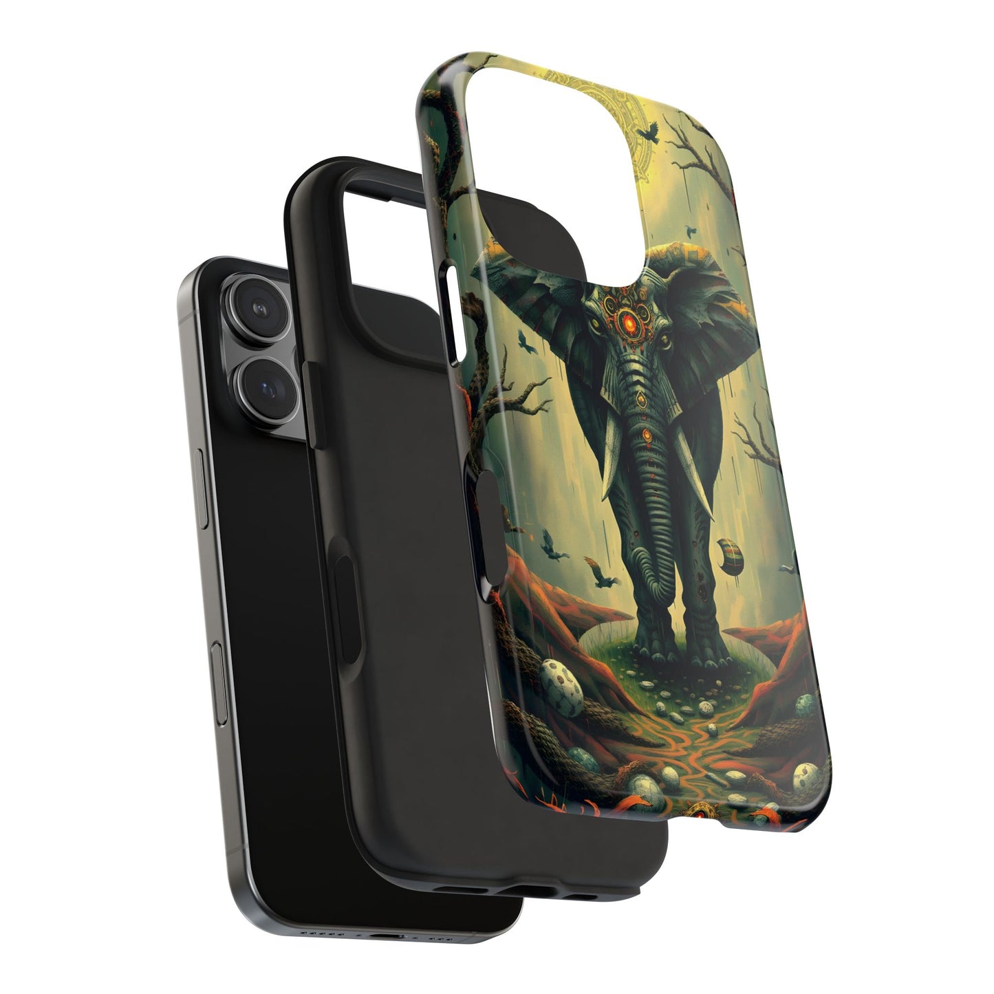Mystical Forest Elephant Tough Phone Case | Vibrant Design for Nature Lovers - for iPhone