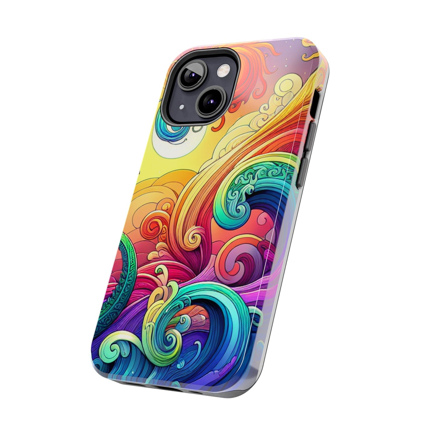 Fantasy Ocean Waves Tough Phone Case - Colorful Protective Cover - for iPhone