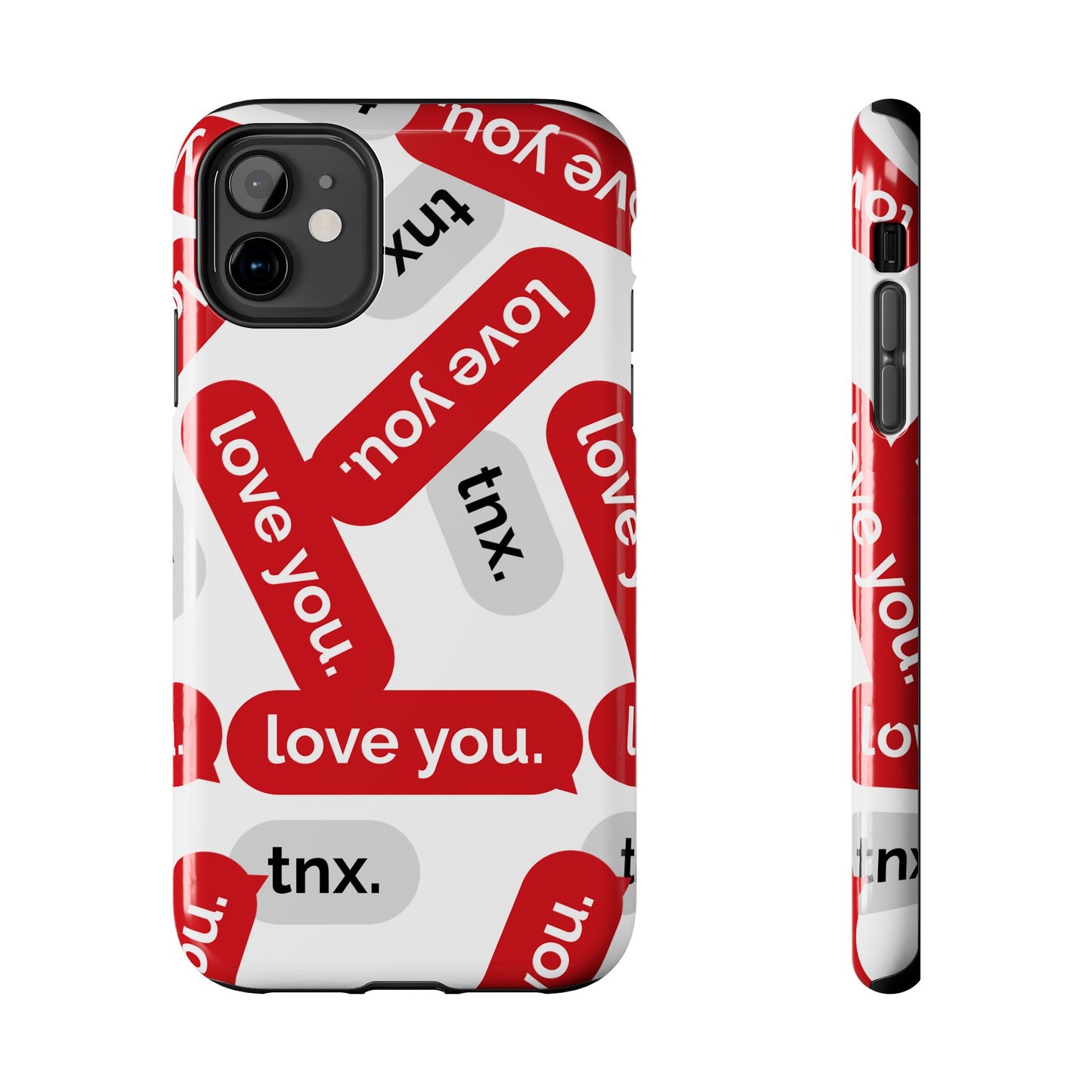 Love You&Tnx Tough Phone Case - Stylish and Protective for iPhone