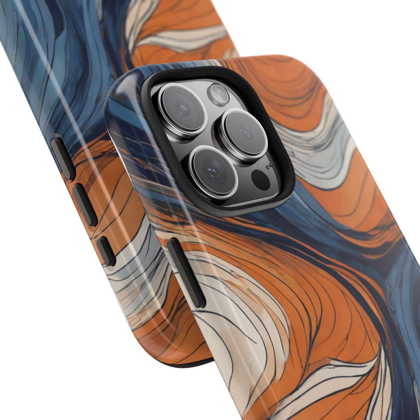 Artistic Tough Phone Case - Vibrant Abstract  Waves Design - for iPhone