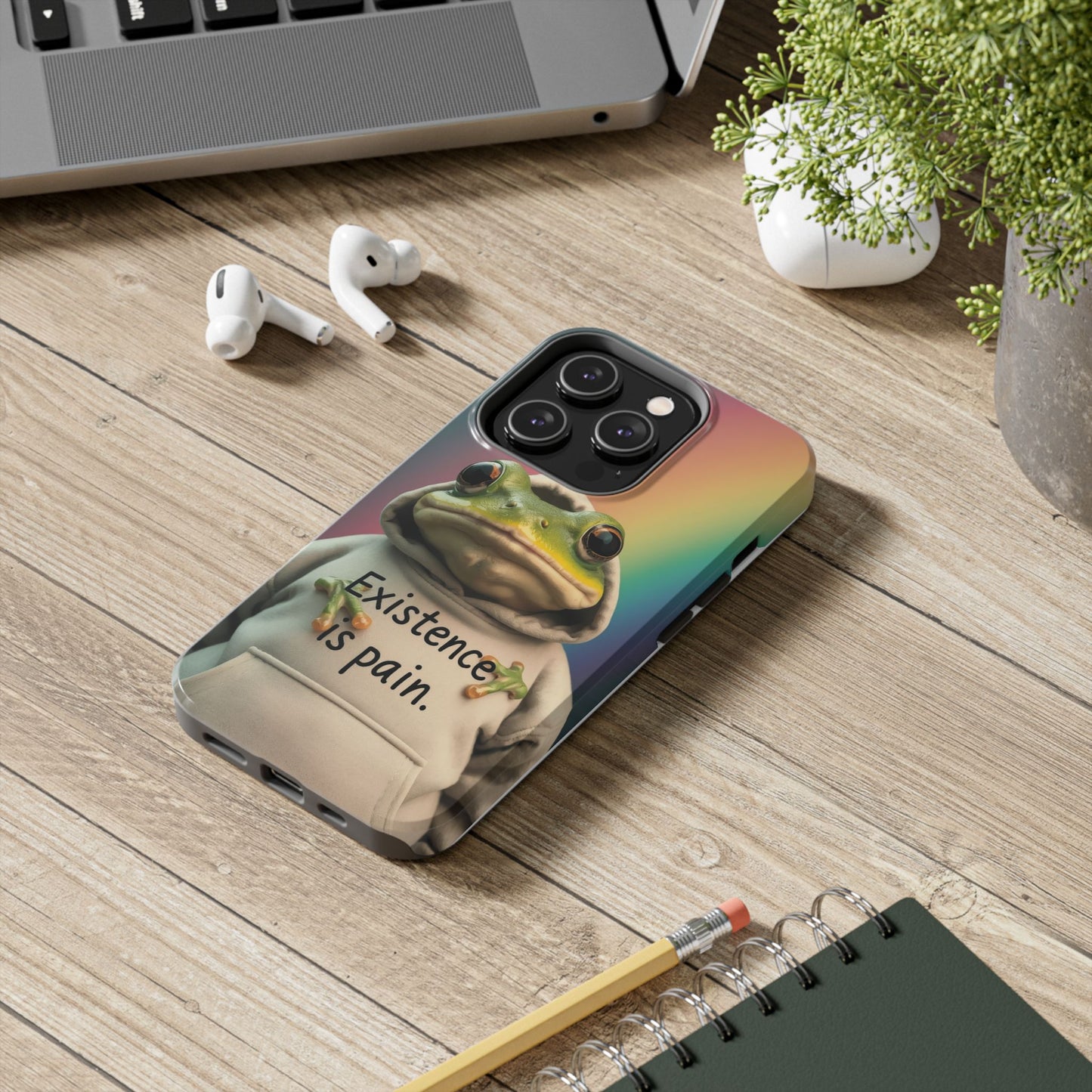 Existence is Pain Frog Phone Case - Tough & Stylish