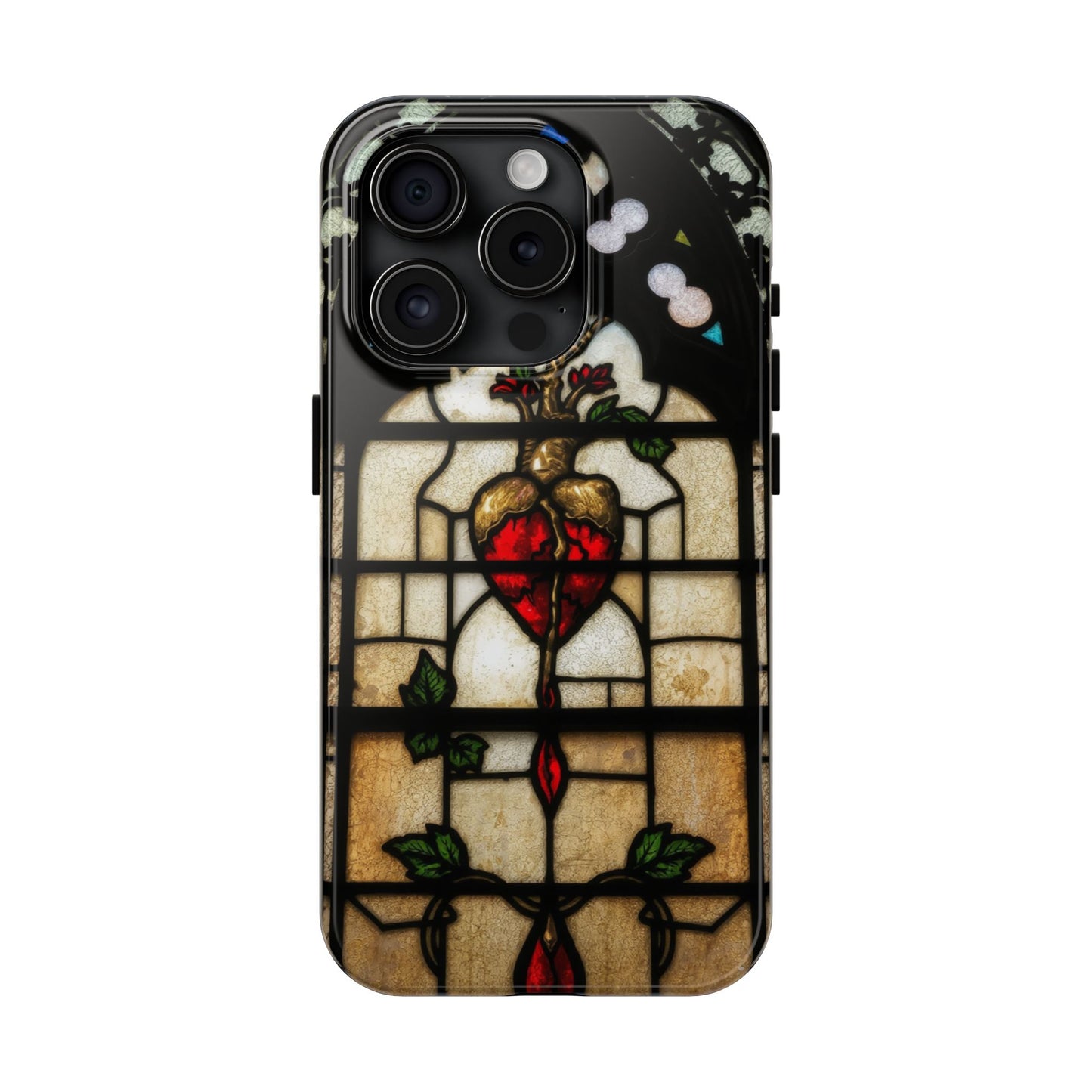 Stained Glass Heart Tough Phone Case - Unique Design for Protection & Style