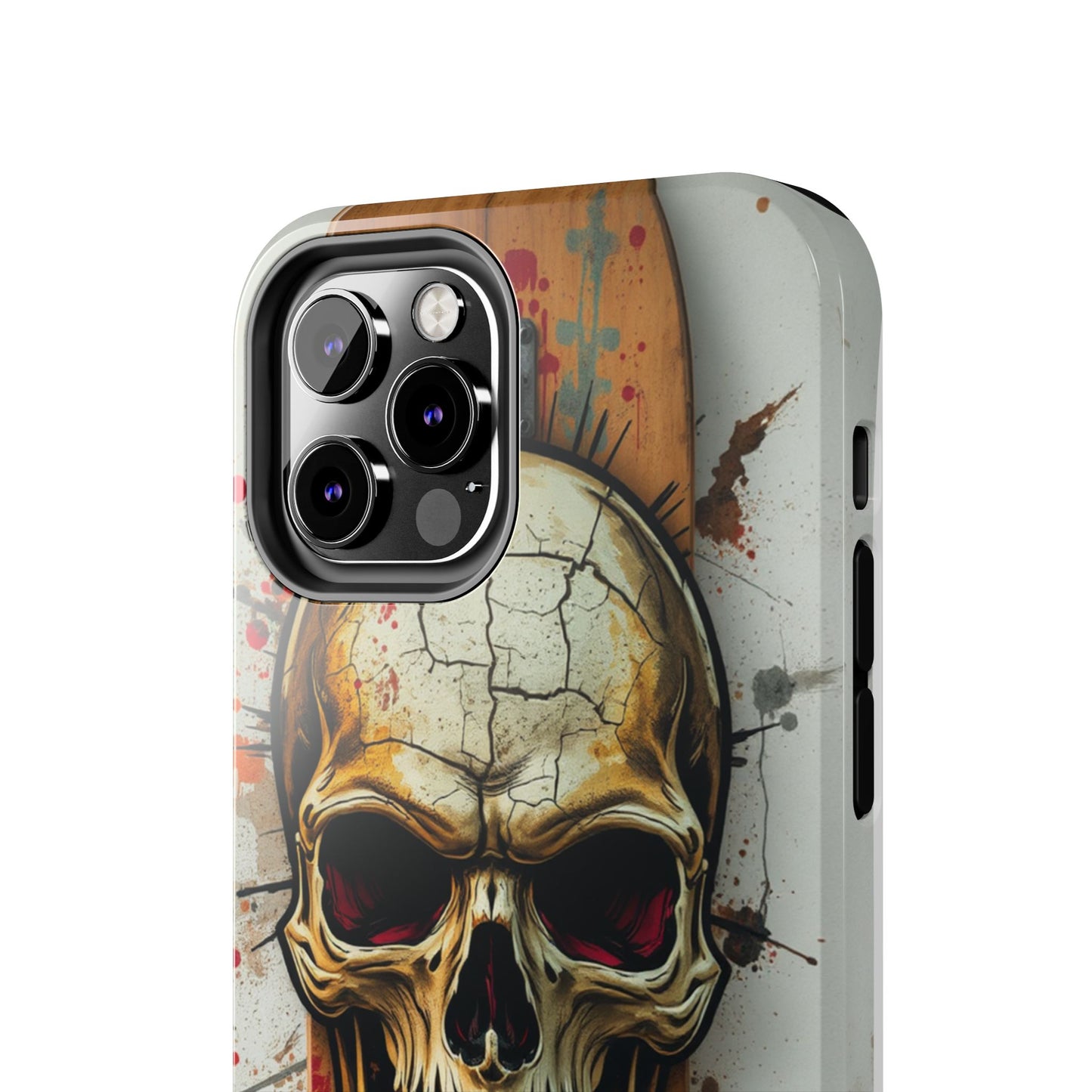 Edgy Skull Tough Phone Case - Durable Protection for Skateboard Enthusiasts