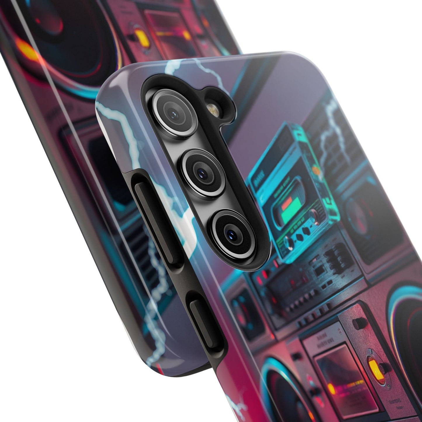 Retro Boombox Tough Phone Case – Vibrant Protection for Music Lovers