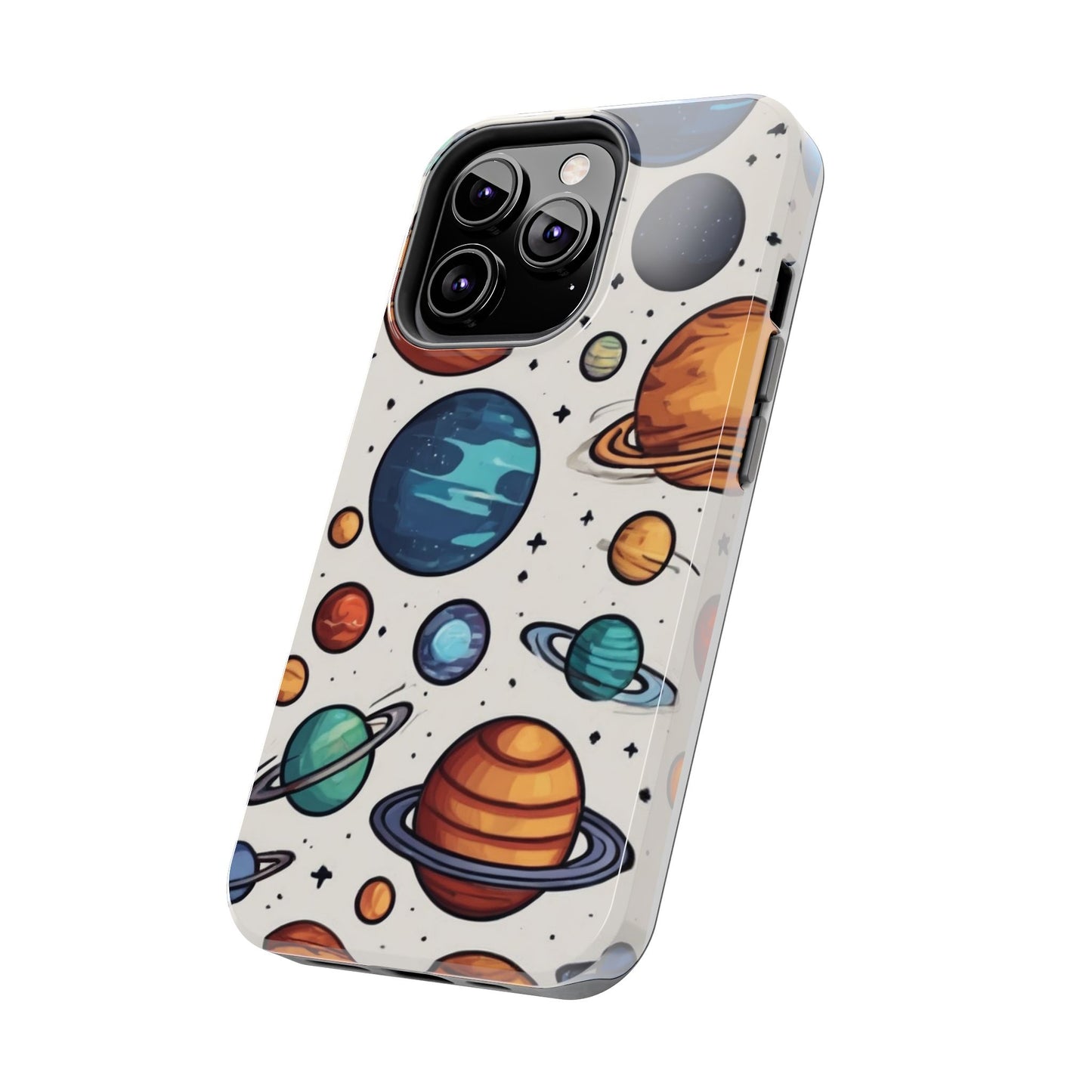Cosmic Galaxy Tough Phone Case - Planetary Cartoon Design - for iPhone