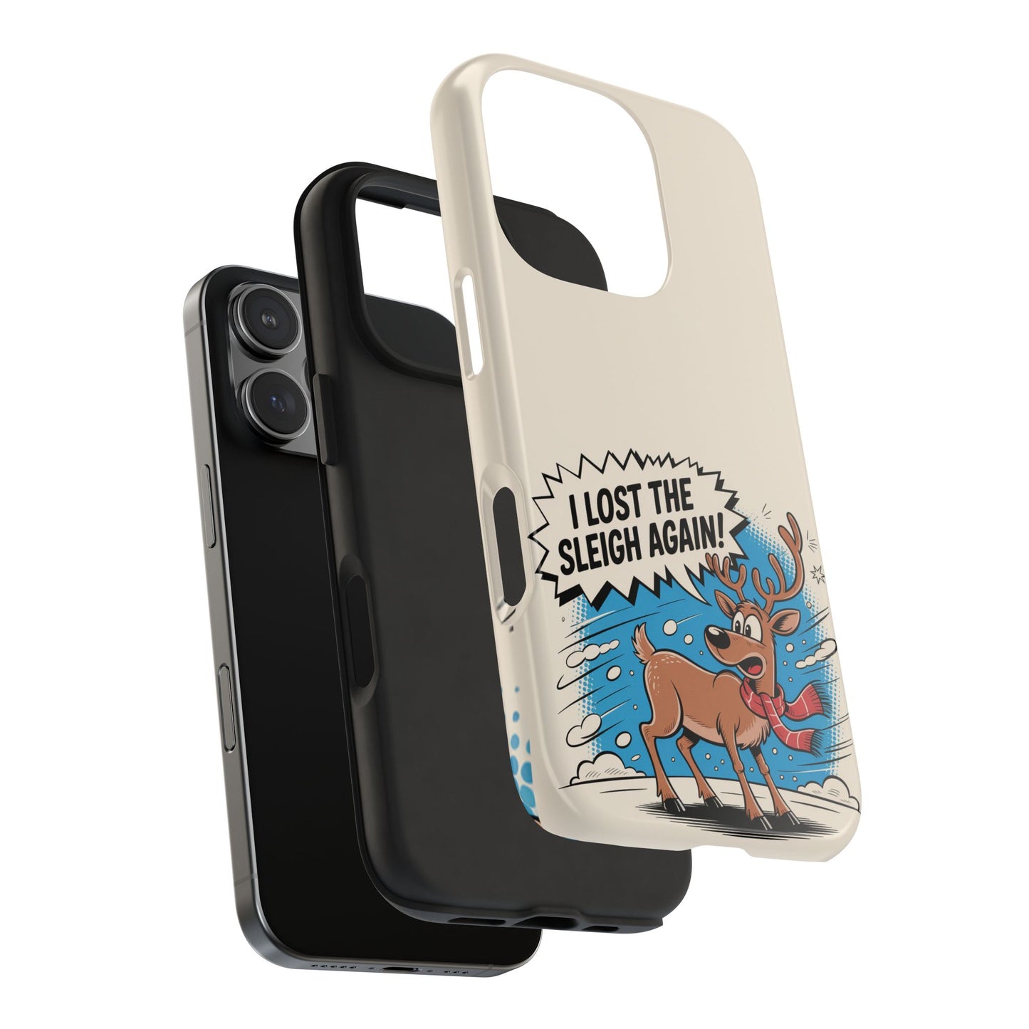 Festive Phone Case: "I Lost the Sleigh Again!" for iPhone