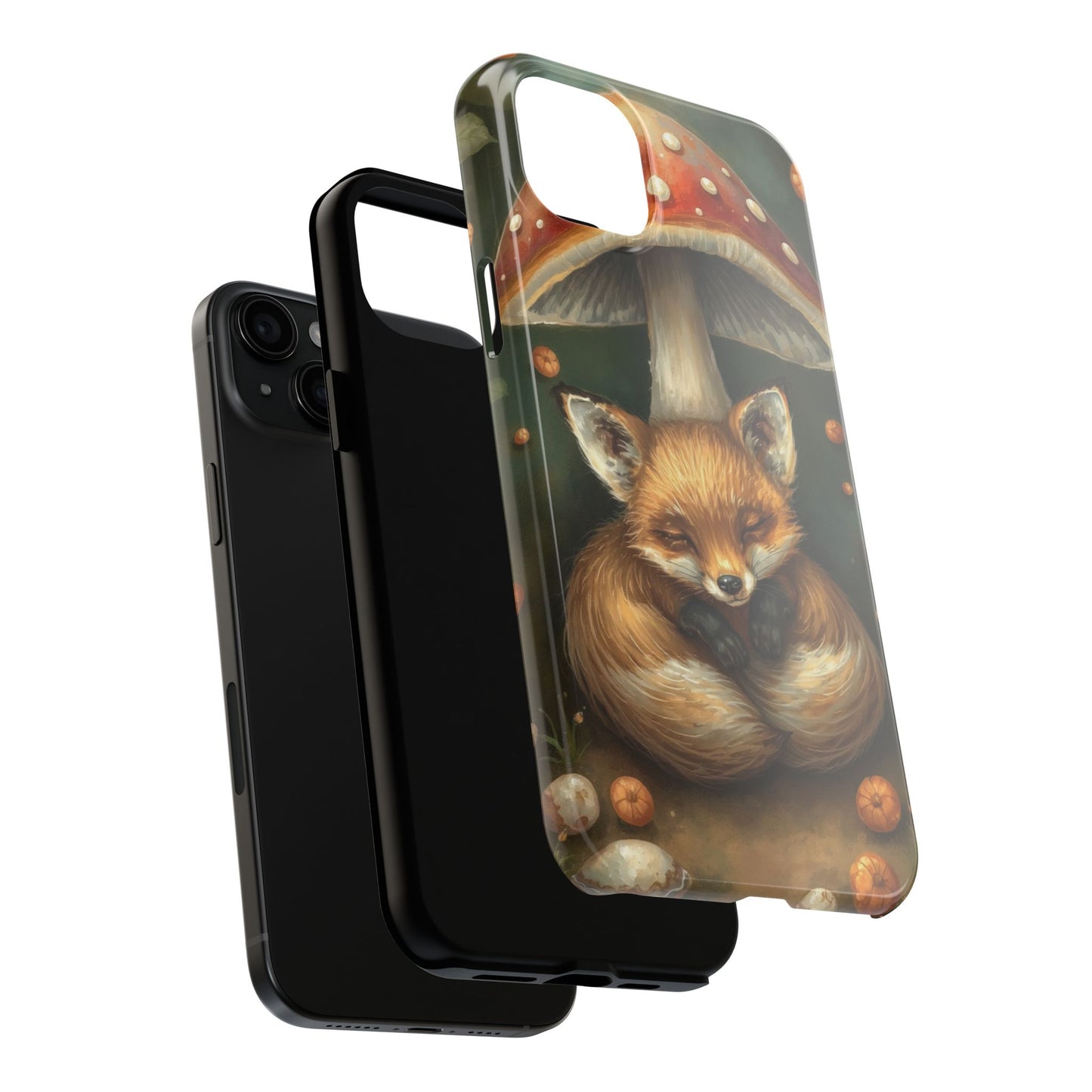 Cute Fox & Mushroom Phone Case - Tough Protective Cover