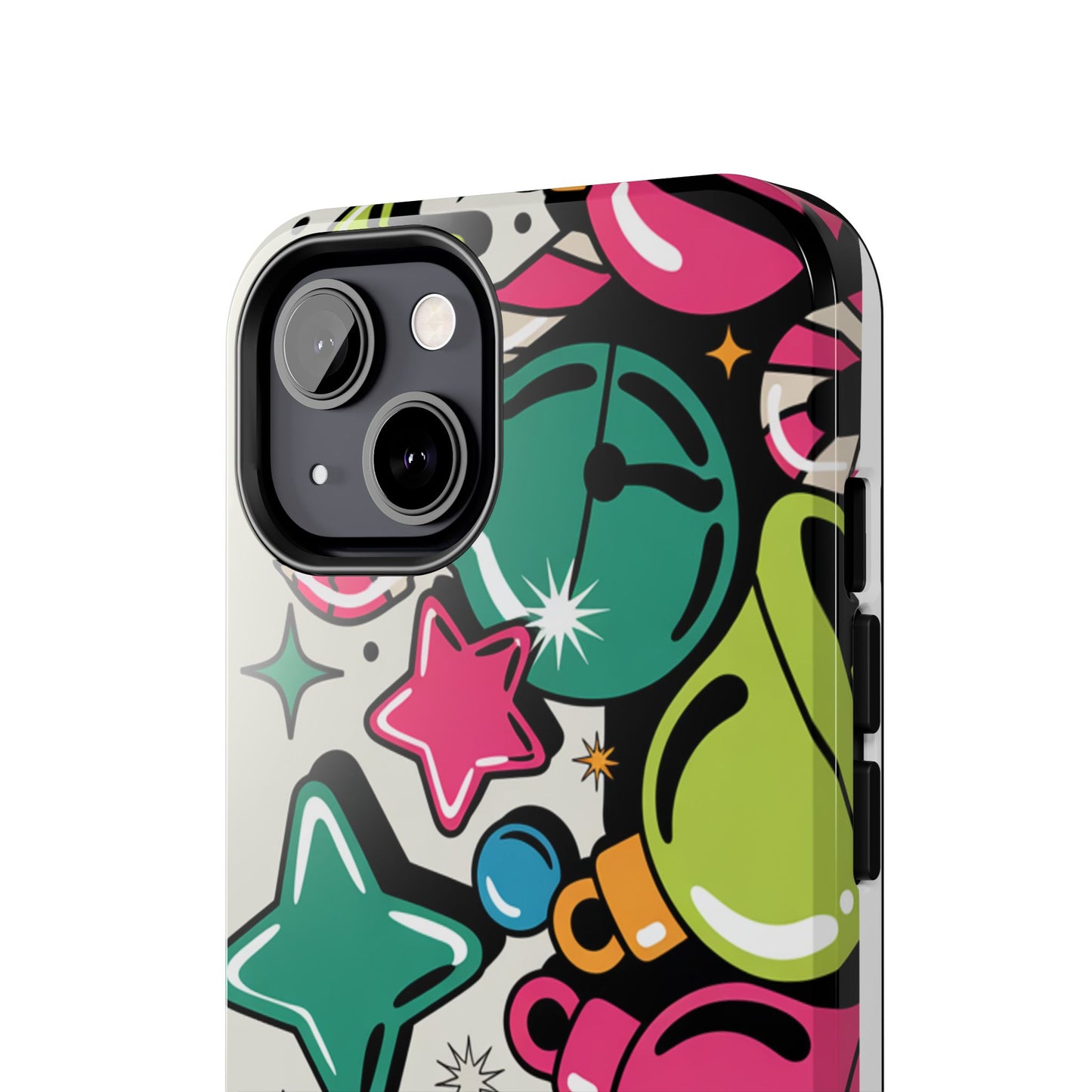 Retro 90's Colorful Bell Pattern Tough Phone Case for iPhones