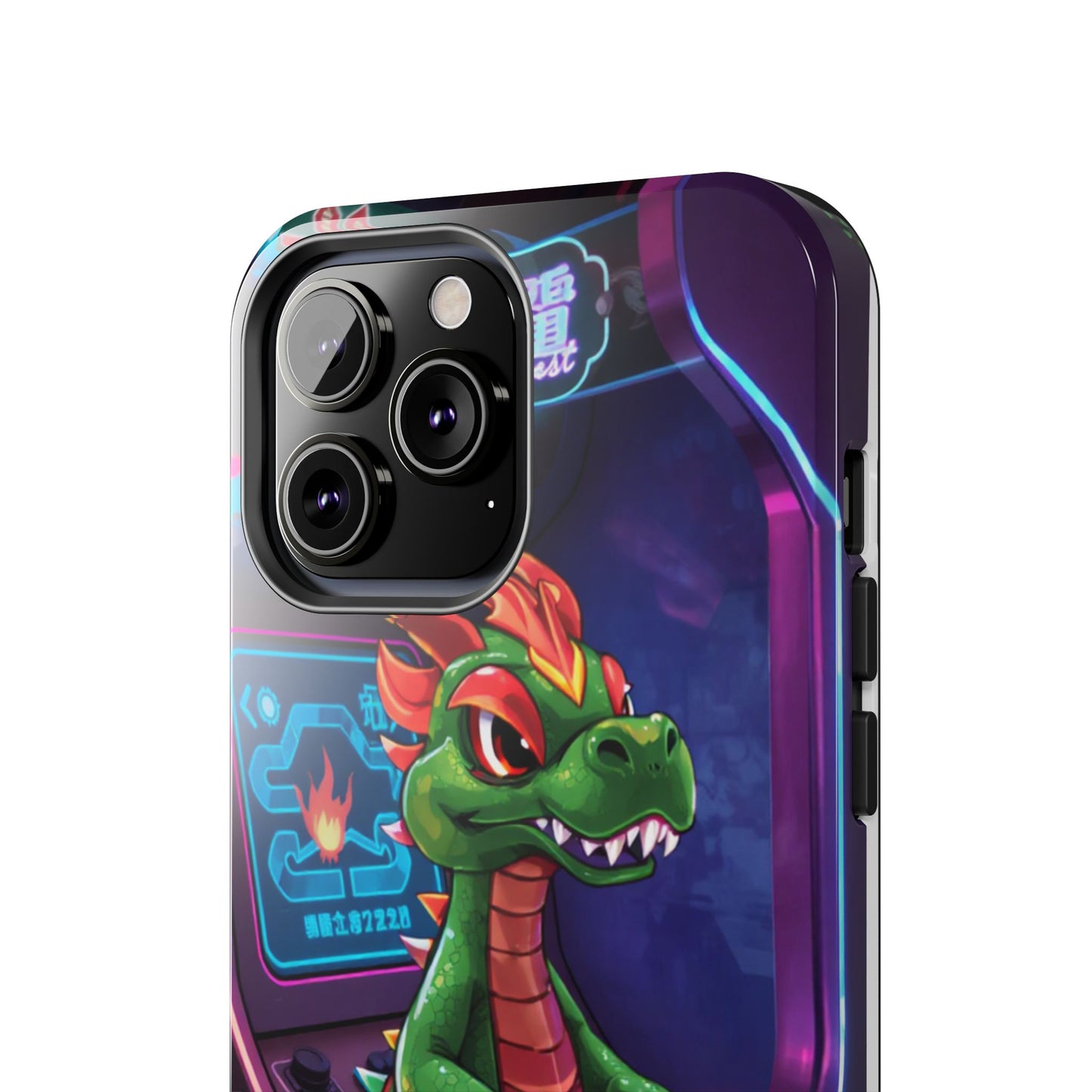 Retro Gamer Tough Phone Case with Dragon Design