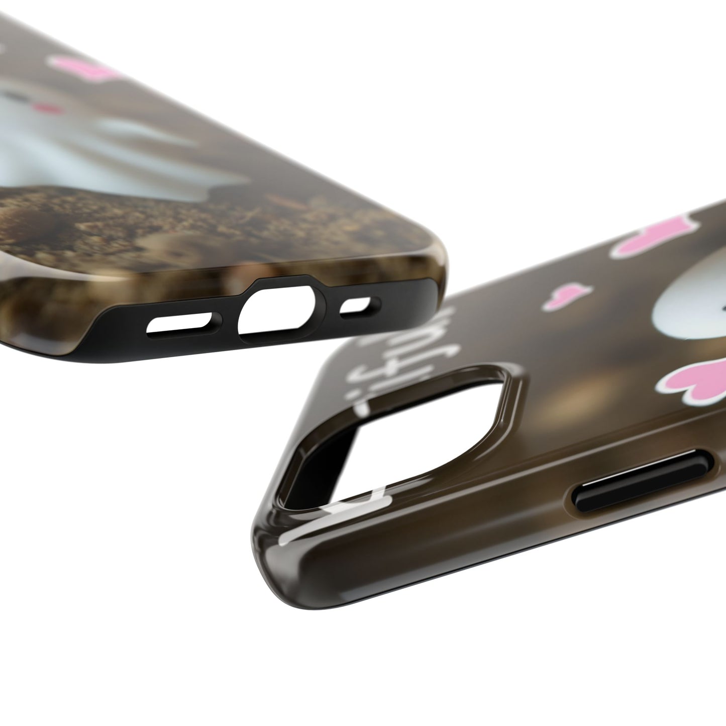 Cute Ghost Tough Phone Case - Beautiful Design with Heart Accents