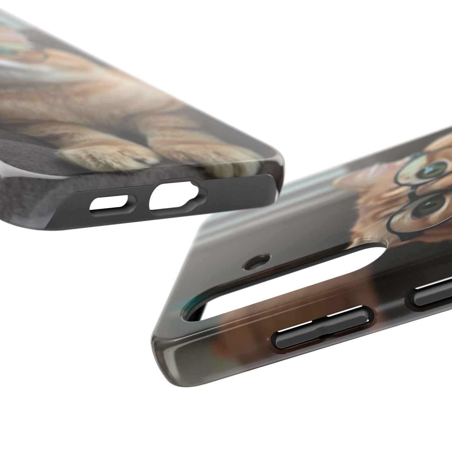 Cute Cat Glasses Tough Phone Case - Fun & Stylish Protection for Cat Lovers